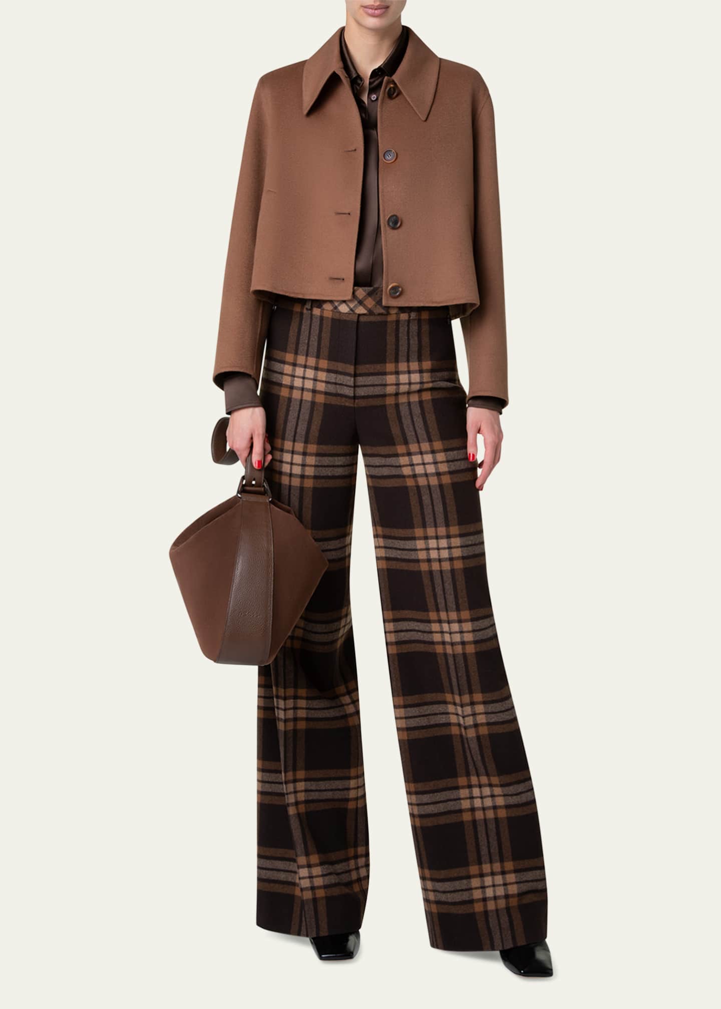 Akris Anna Medium Suede Hobo Bag Image 3 of 3