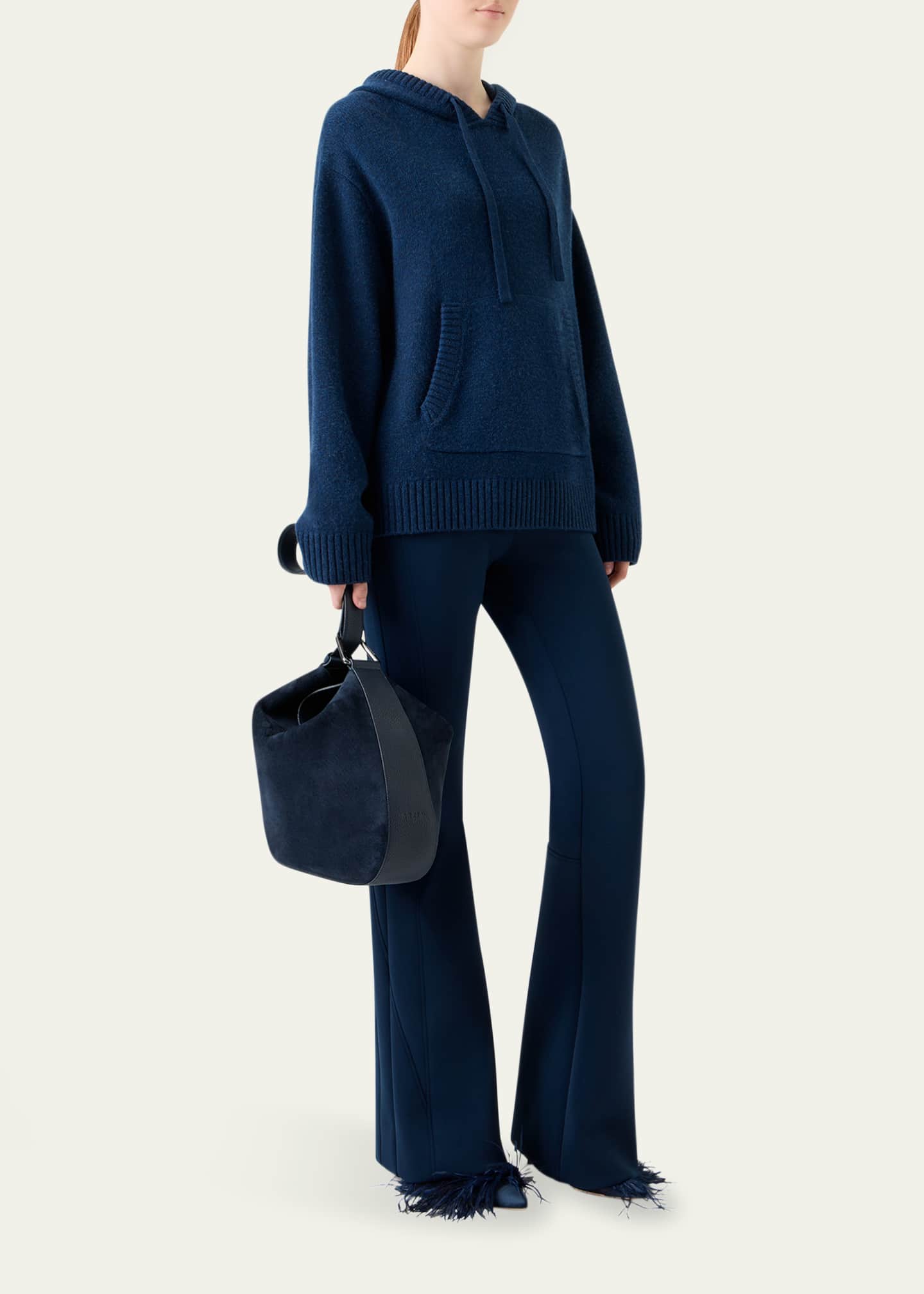 Akris Anna Medium Suede Hobo Bag Image 2 of 4