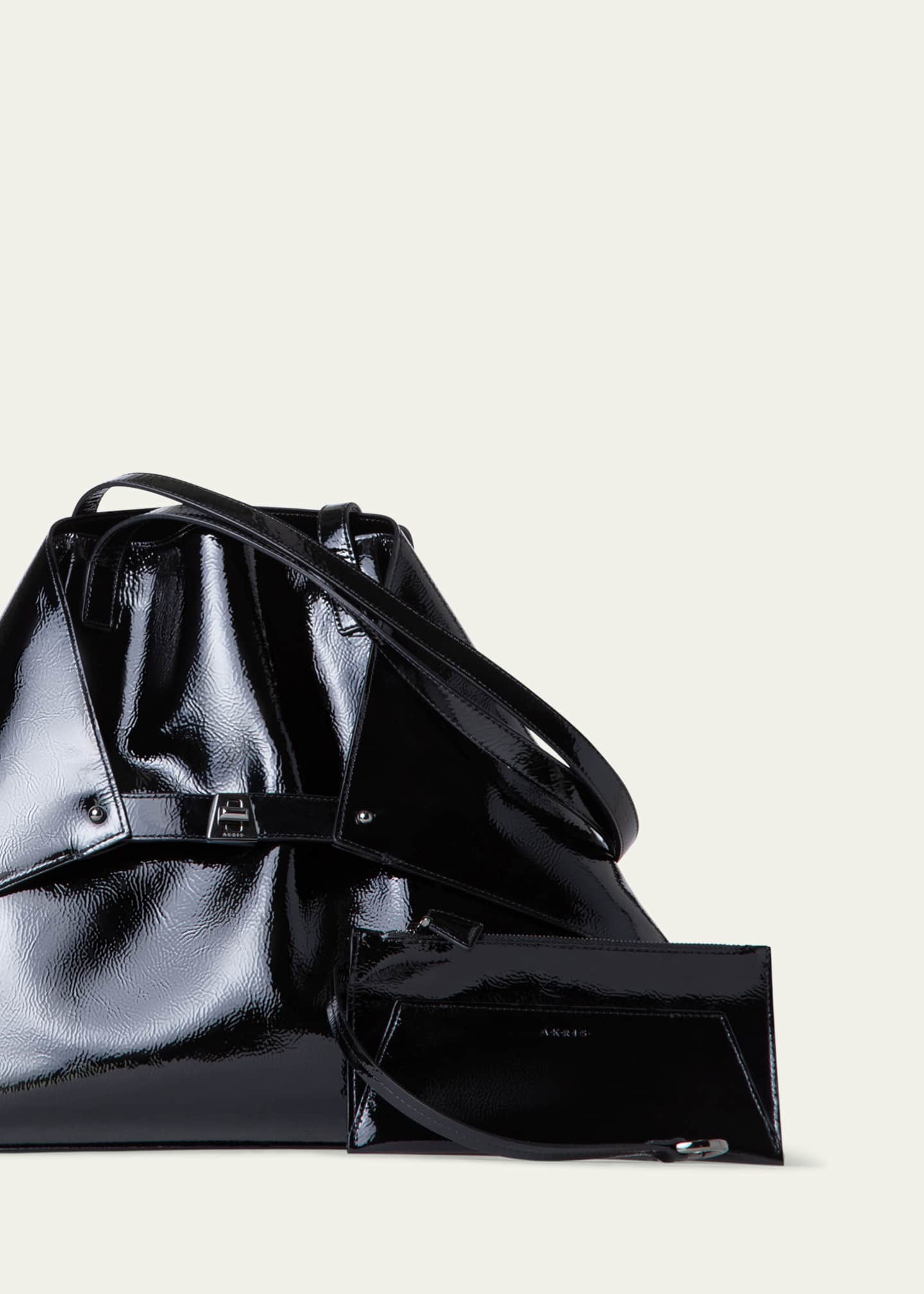 Akris Ai Medium Lacquered Leather Tote Bag Image 5 of 5