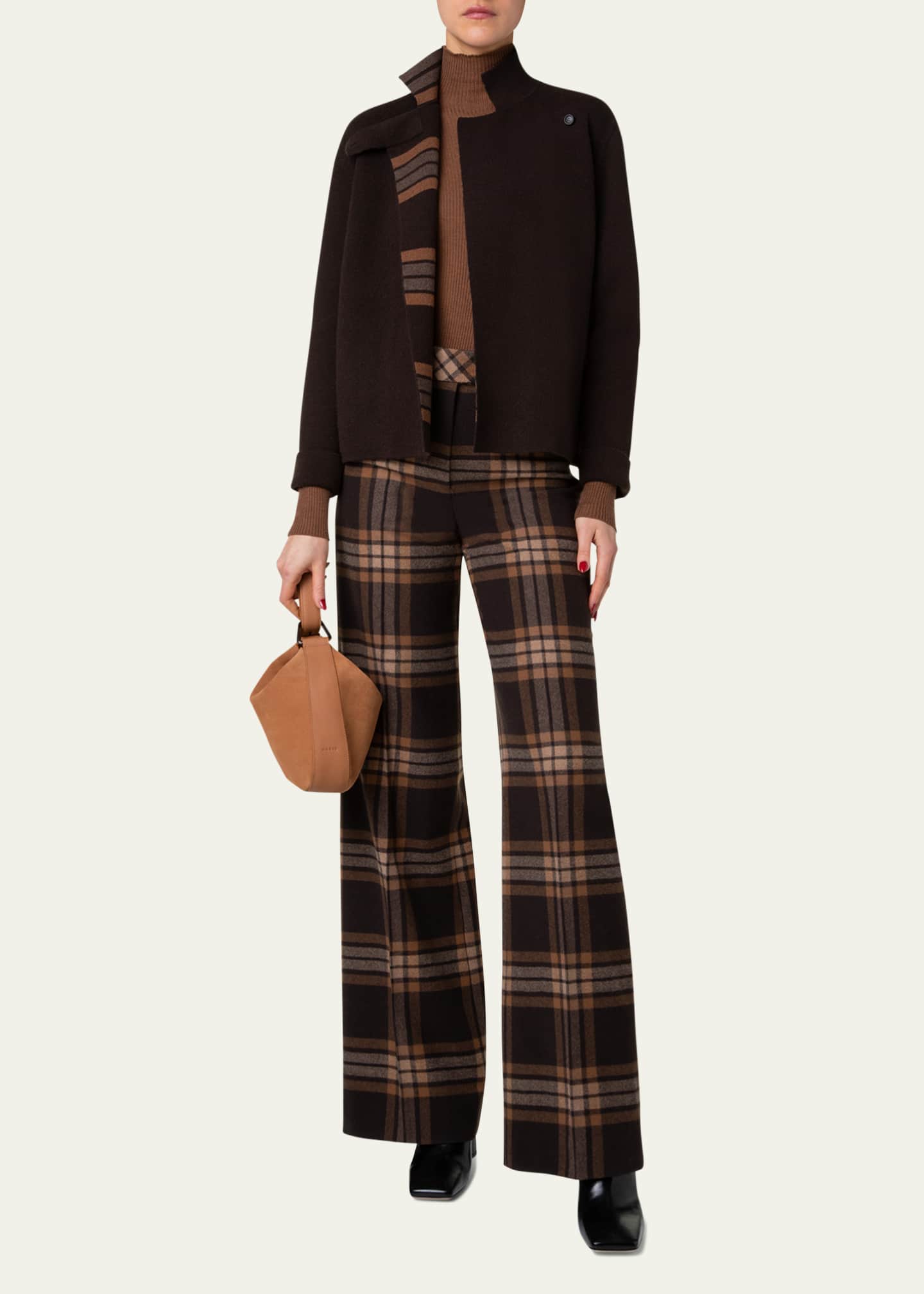 Akris Anna Little Suede Hobo Bag Image 3 of 3