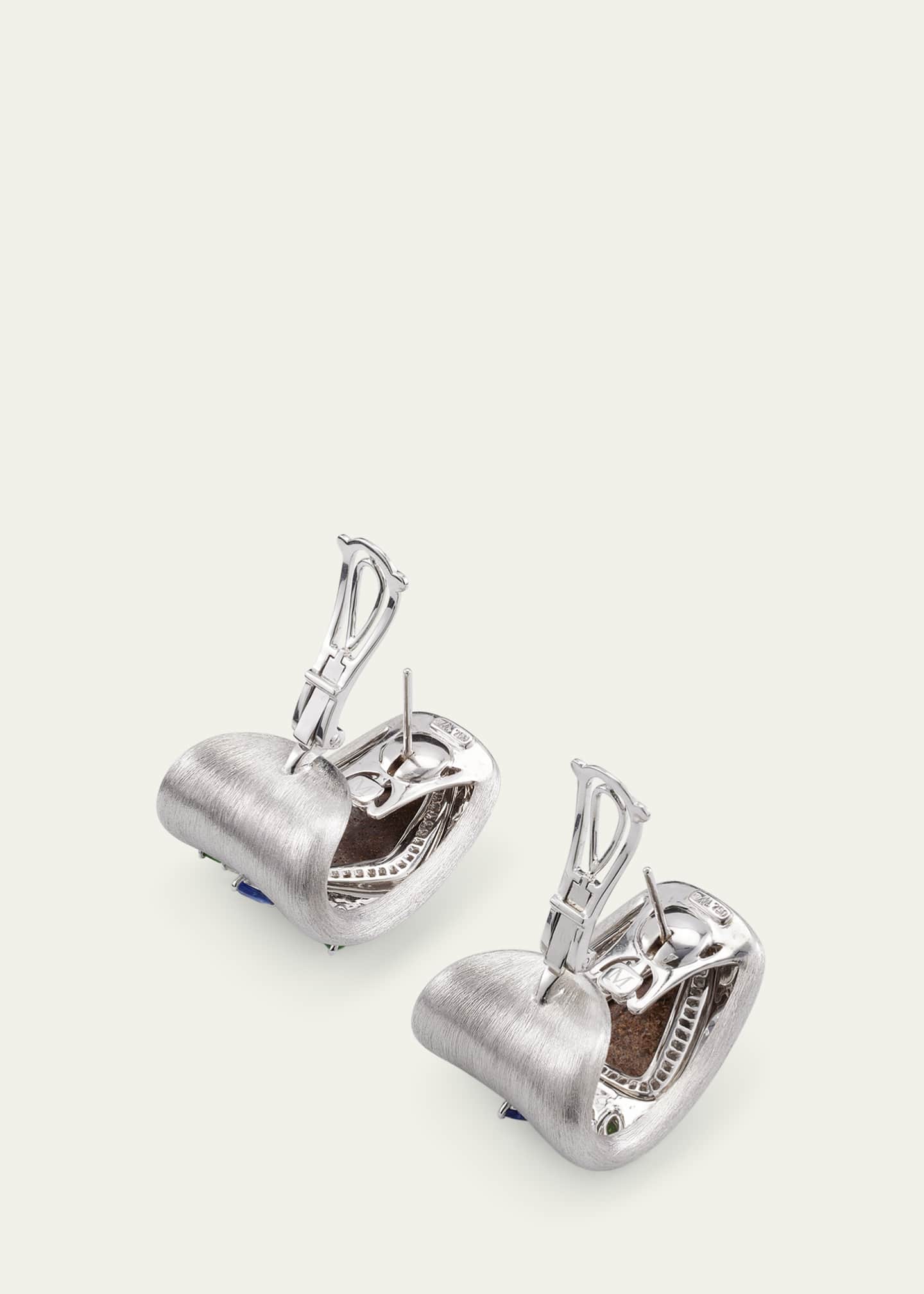 Margot McKinney Jewelry 18K White Gold Opal and Diamond Earrings Image 4 of 4