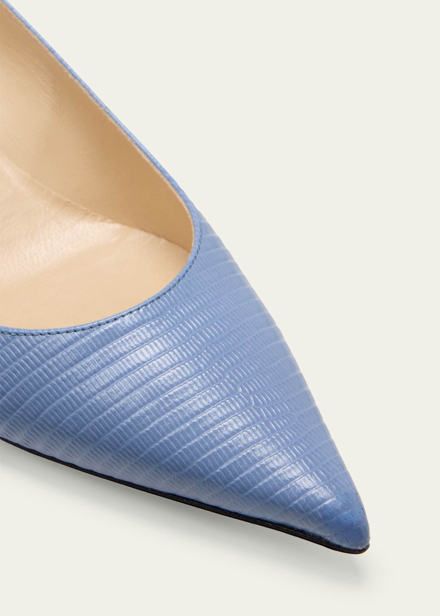 Jimmy Choo Amelia Embossed Leather Kitten-Heel Pumps Image 3 of 3