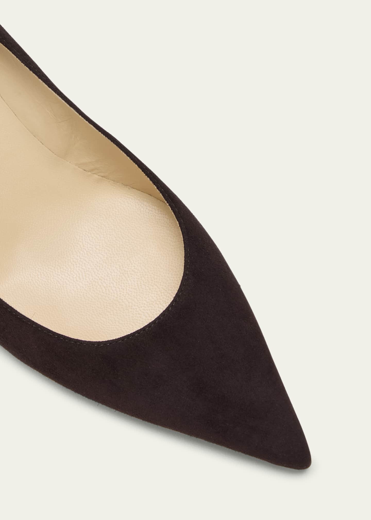 Jimmy Choo AAmelia Suede Kitten-Heel Pumps, Coffee Image 3 of 3
