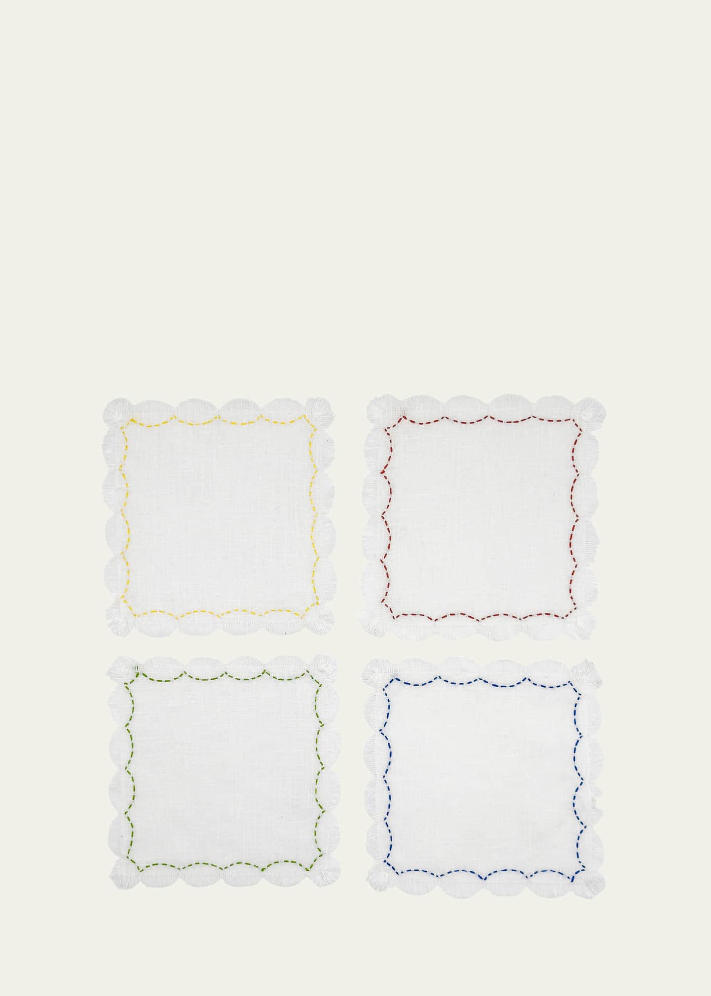 Tina Chen Designs Petal Embroidered Cocktail Napkins, Set of 4 Image 1 of 3