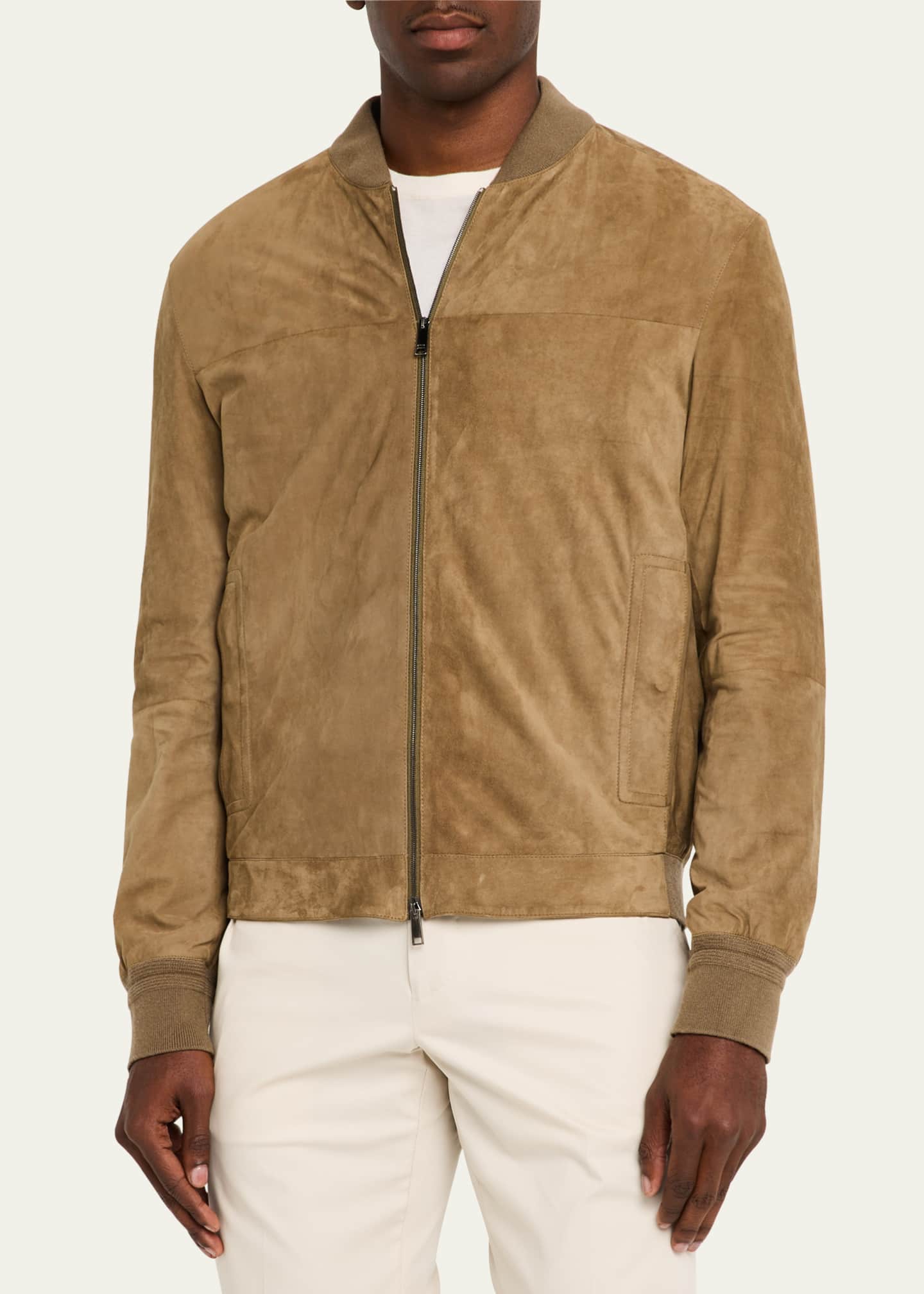 ZEGNA Men's Suede Full-Zip Blouson Image 4 of 5