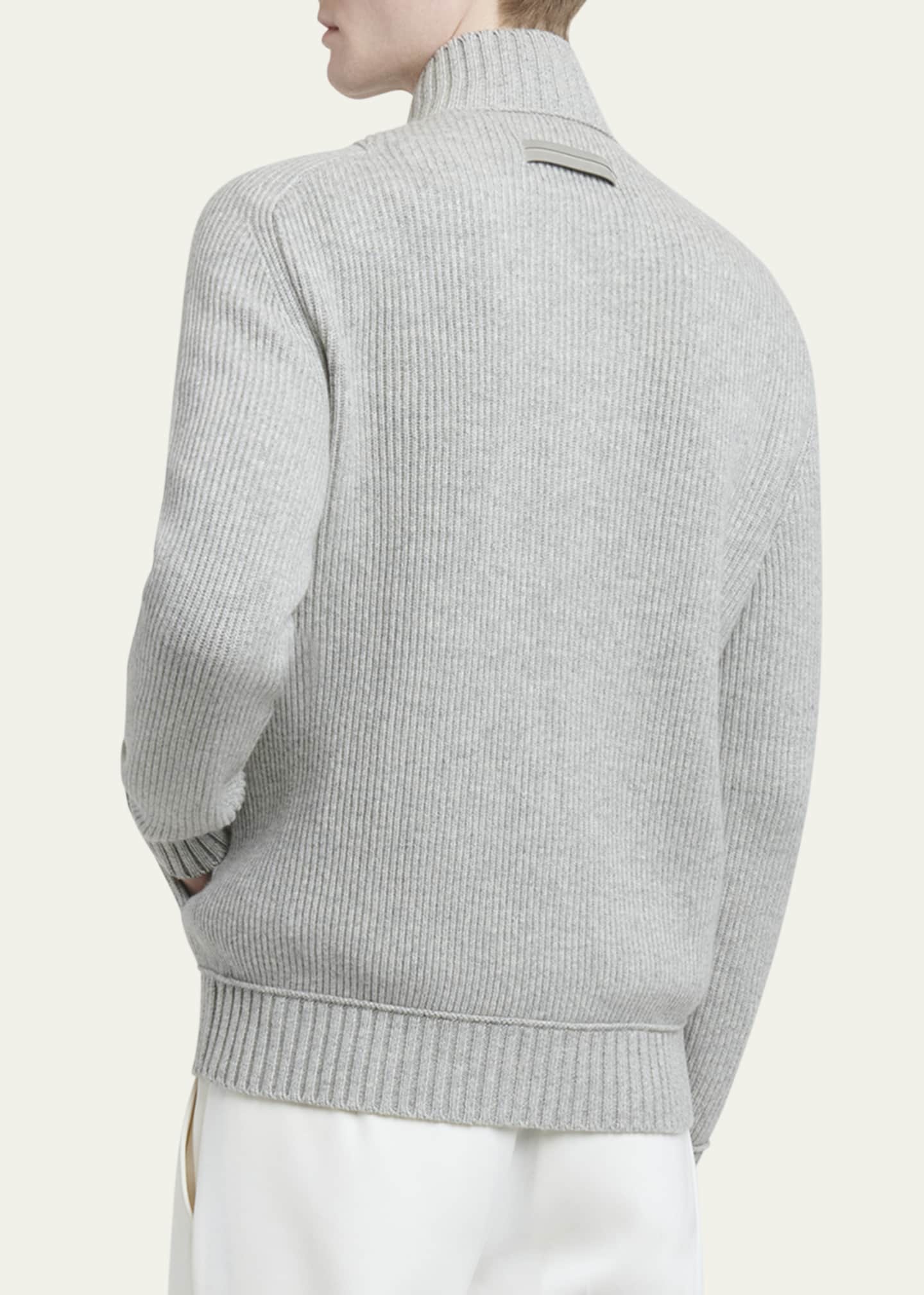 ZEGNA Men's Melange Oasi Cashmere Full-Zip Sweater Image 3 of 5