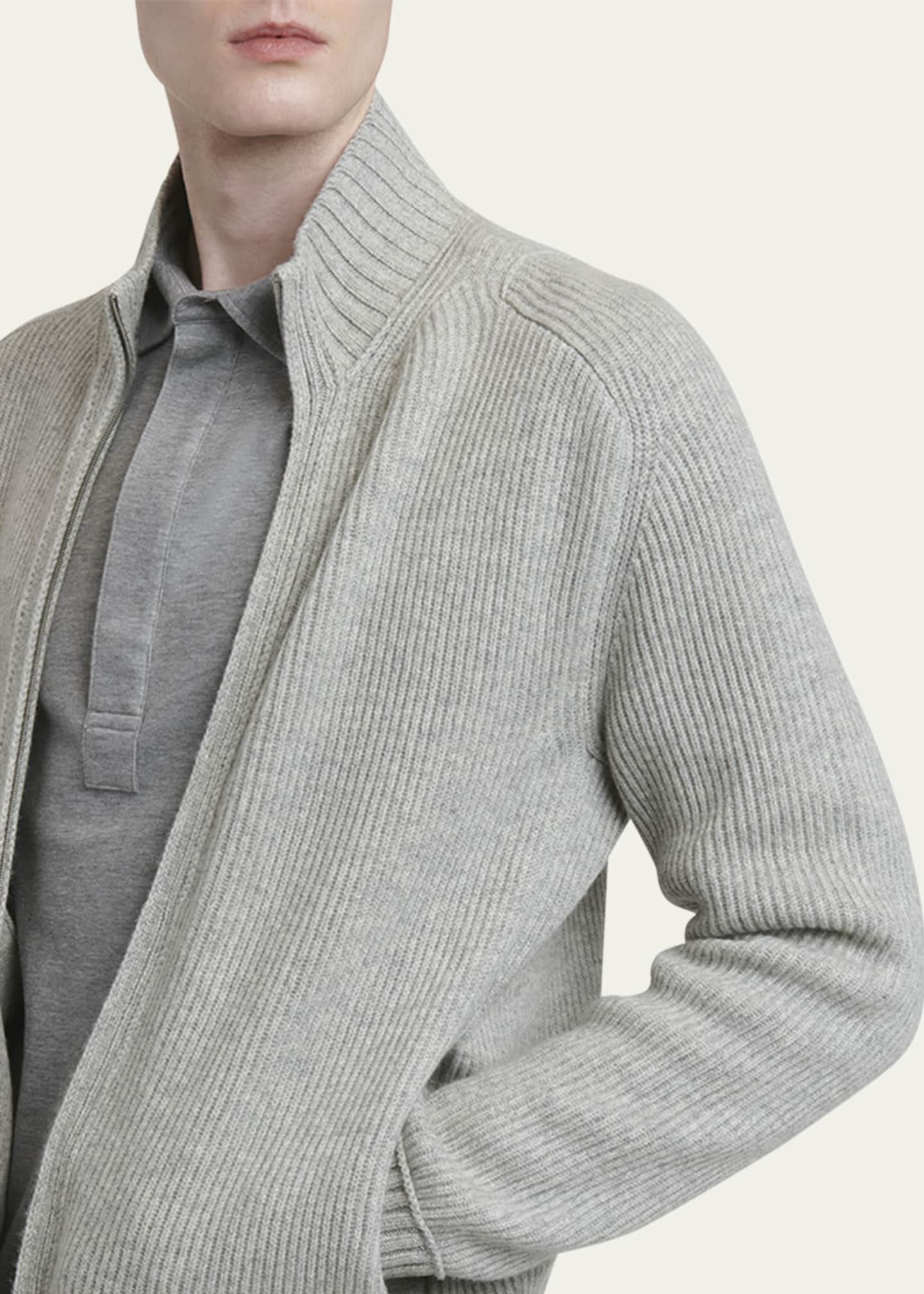 ZEGNA Men's Melange Oasi Cashmere Full-Zip Sweater Image 5 of 5