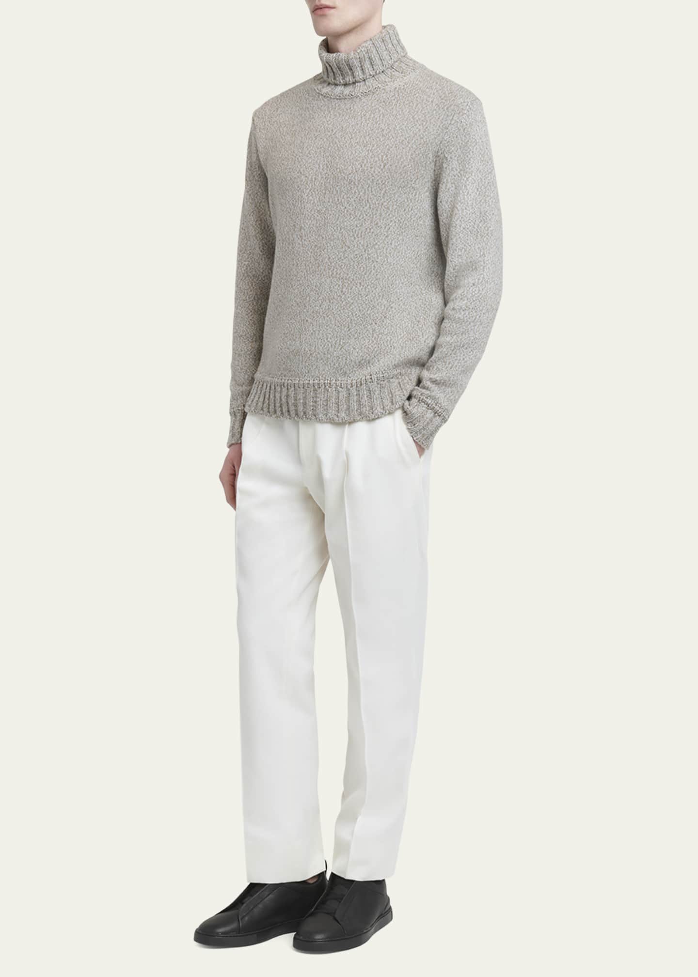 ZEGNA Men's Mouline Oasi Cashmere Turtleneck Sweater Image 2 of 5