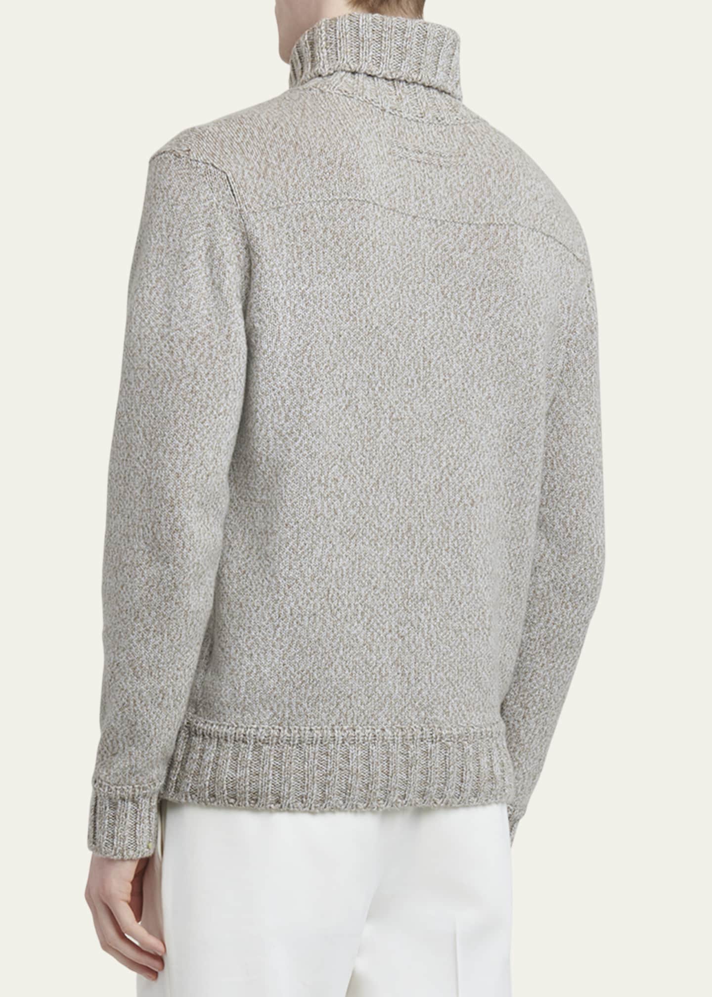 ZEGNA Men's Mouline Oasi Cashmere Turtleneck Sweater Image 3 of 5
