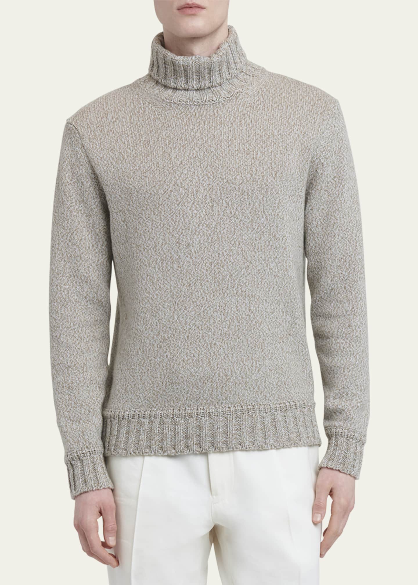 ZEGNA Men's Mouline Oasi Cashmere Turtleneck Sweater Image 4 of 5