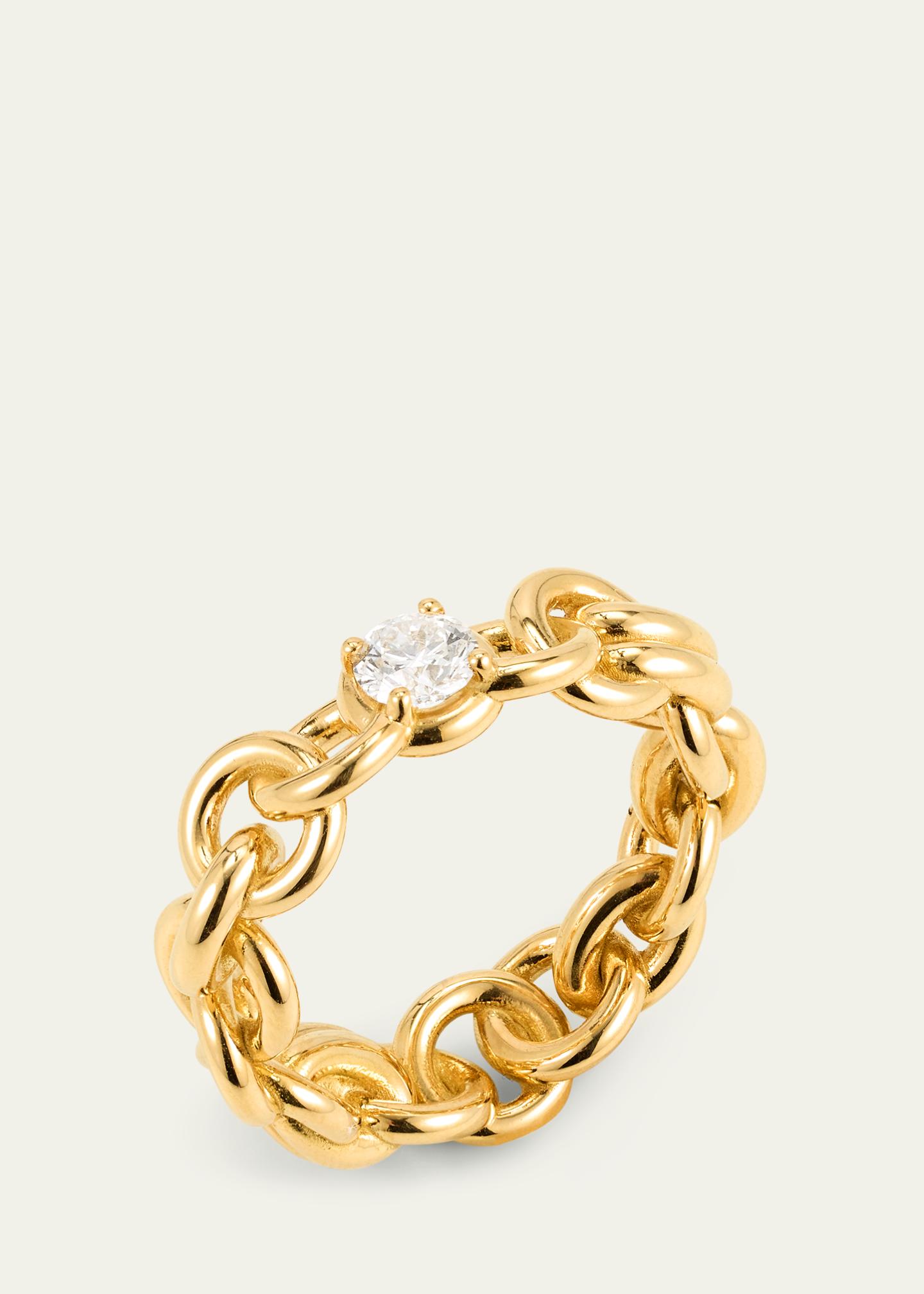 Spinelli Kilcollin Large Fused Serpens Ring with 5mm White Diamond ...