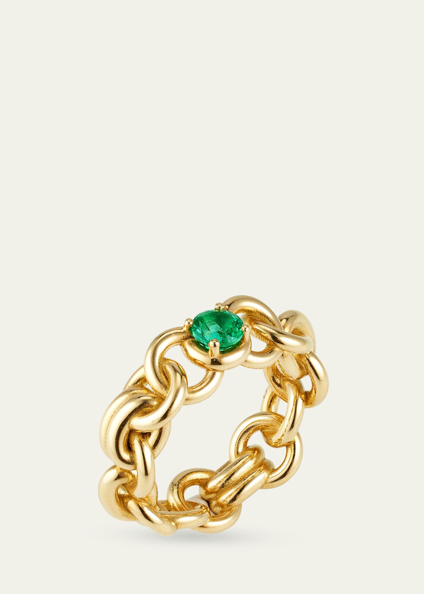 Spinelli Kilcollin Large Fused Serpens Ring with 5mm Emerald - Bergdorf ...