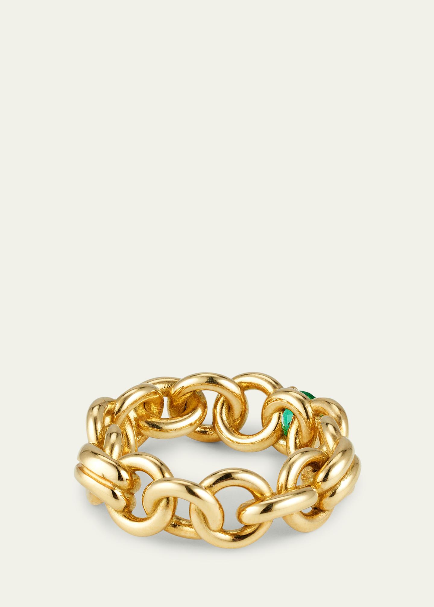 Spinelli Kilcollin Large Fused Serpens Ring with 5mm Emerald - Bergdorf ...