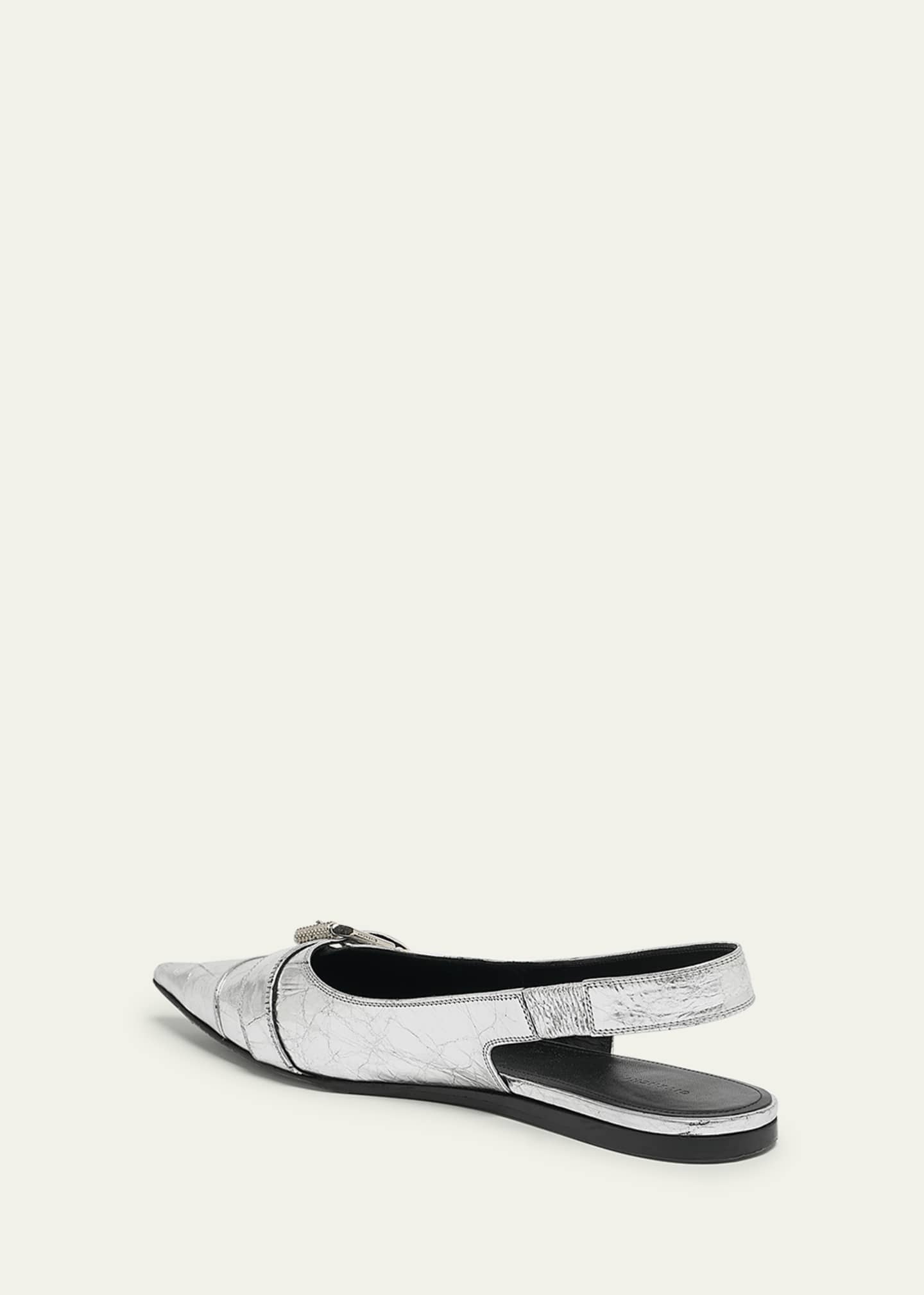 Givenchy Voyou Metallic Buckle Slingback Ballerina Flats
