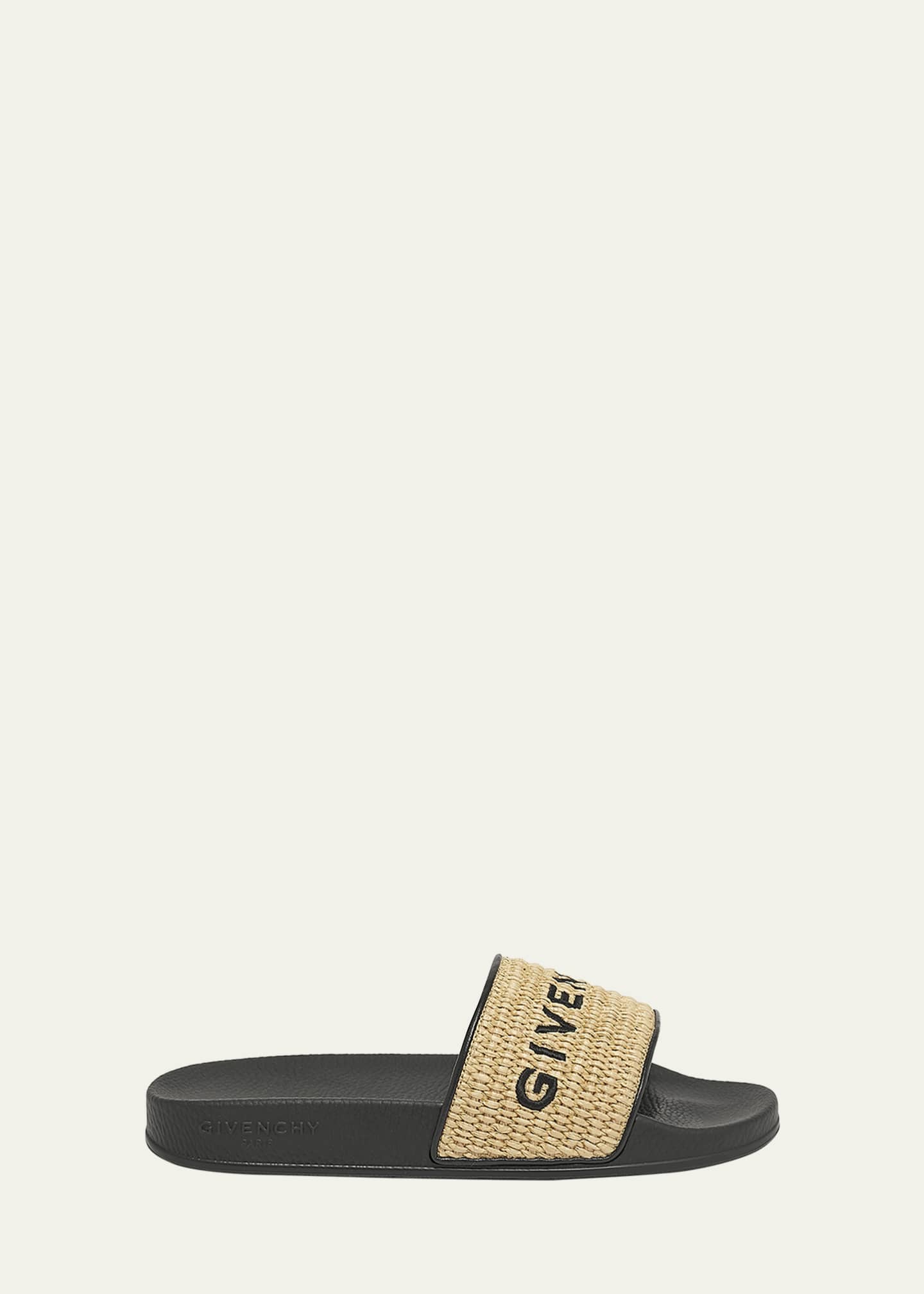 Givenchy Embroidered Logo Flat Resort Sandals Image 1 of 5