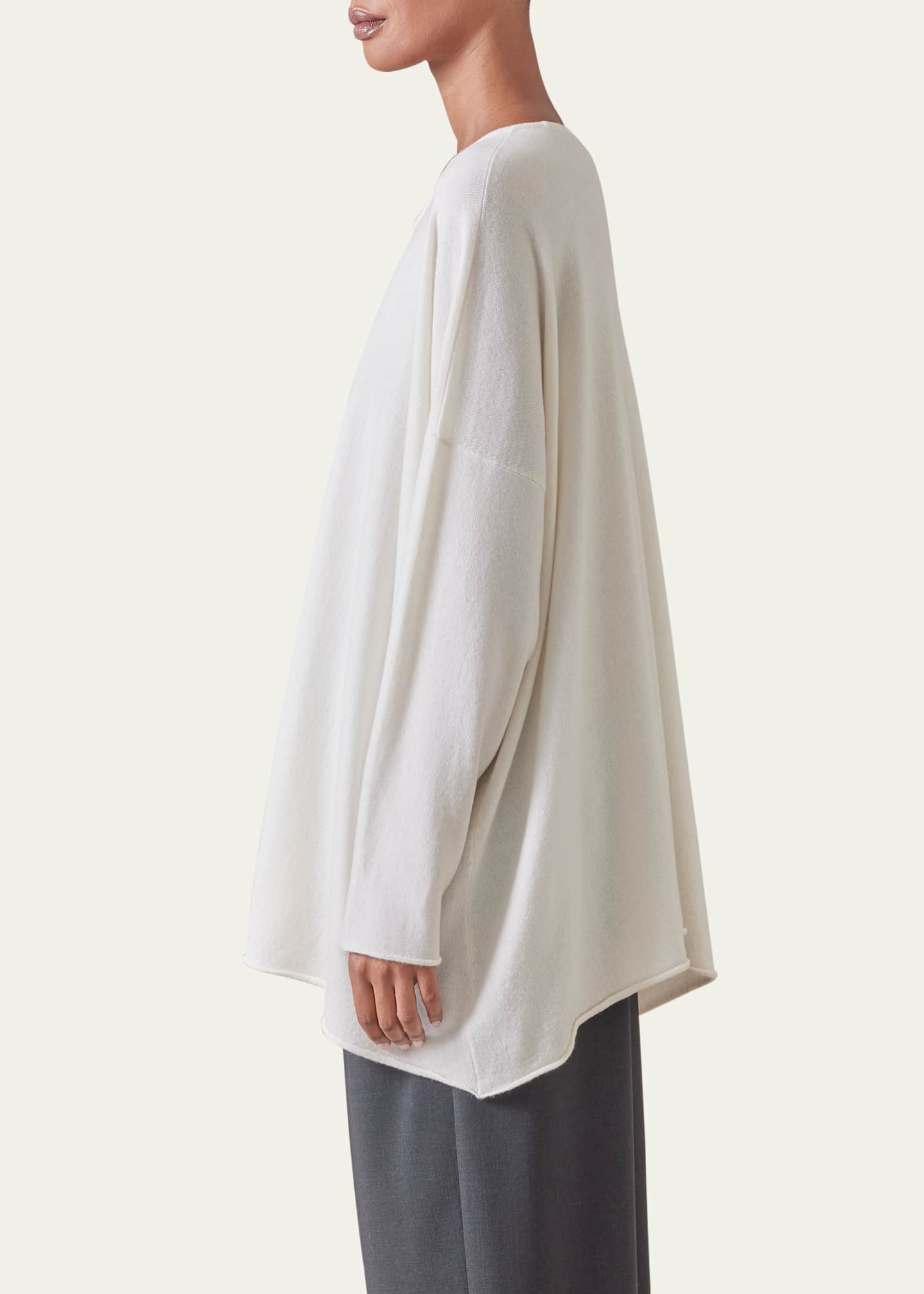 Eskandar Green Cashmere Bateau A-Line Sweater | US