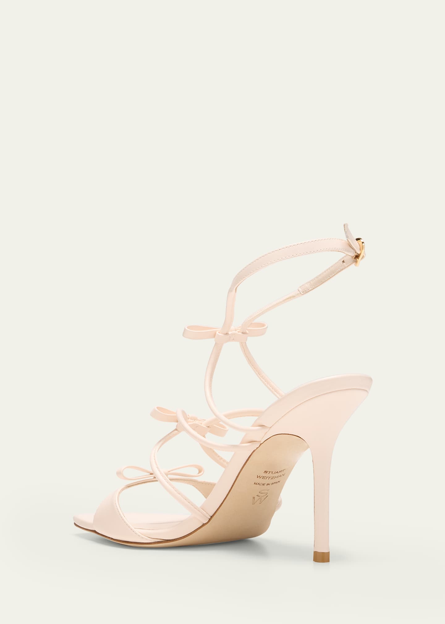 Stuart Weitzman Tully Napa Bow Caged Sandals Image 4 of 5