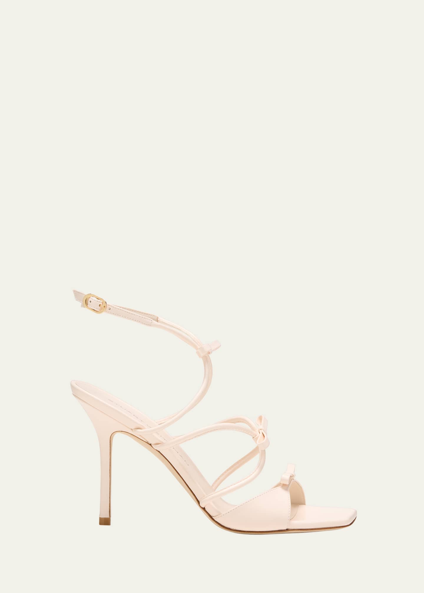 Stuart Weitzman Tully Napa Bow Caged Sandals Image 1 of 5