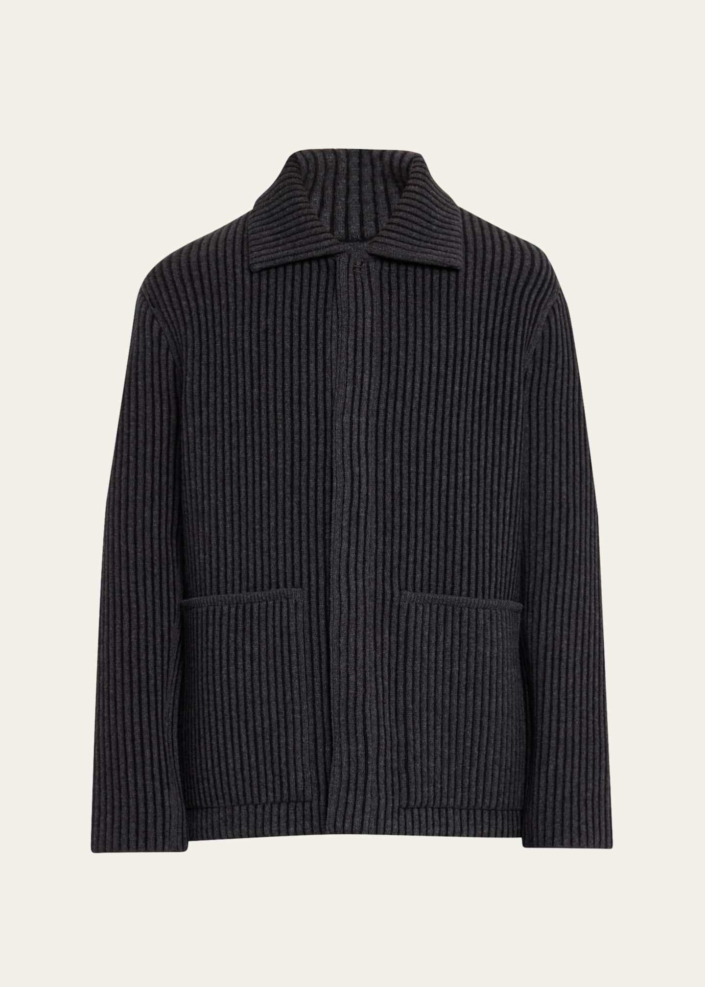 ZEGNA Men's Ribbed Wool and Cashmere Chore Jacket Image 1 of 5