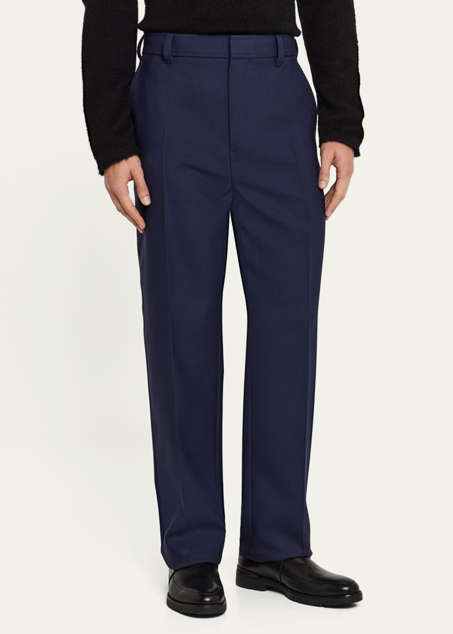 Zegna male Ink Blue Wool Pants Ink Blue 48