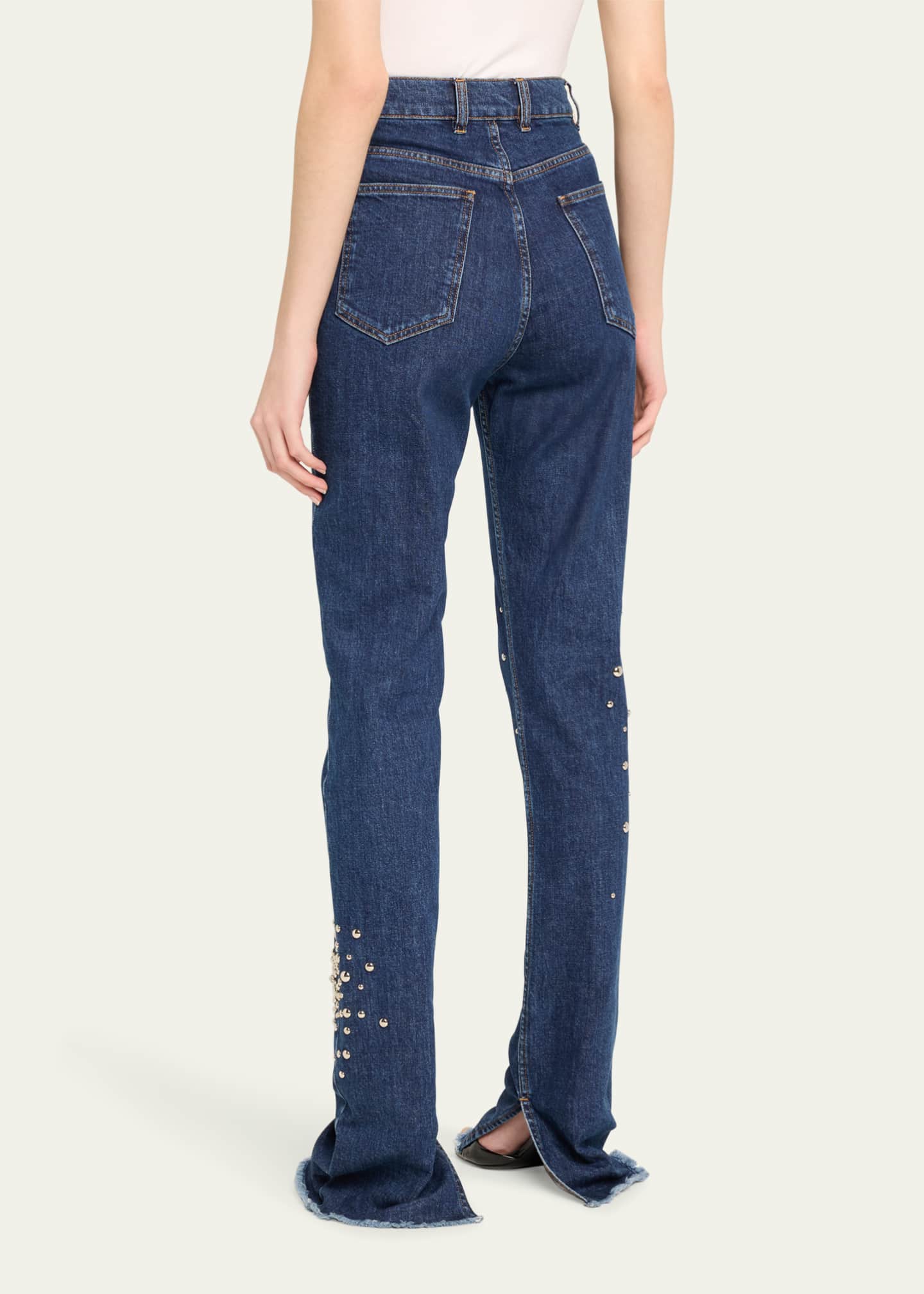 Des Phemmes Embellished Skinny Side-Slit Jeans Image 3 of 5