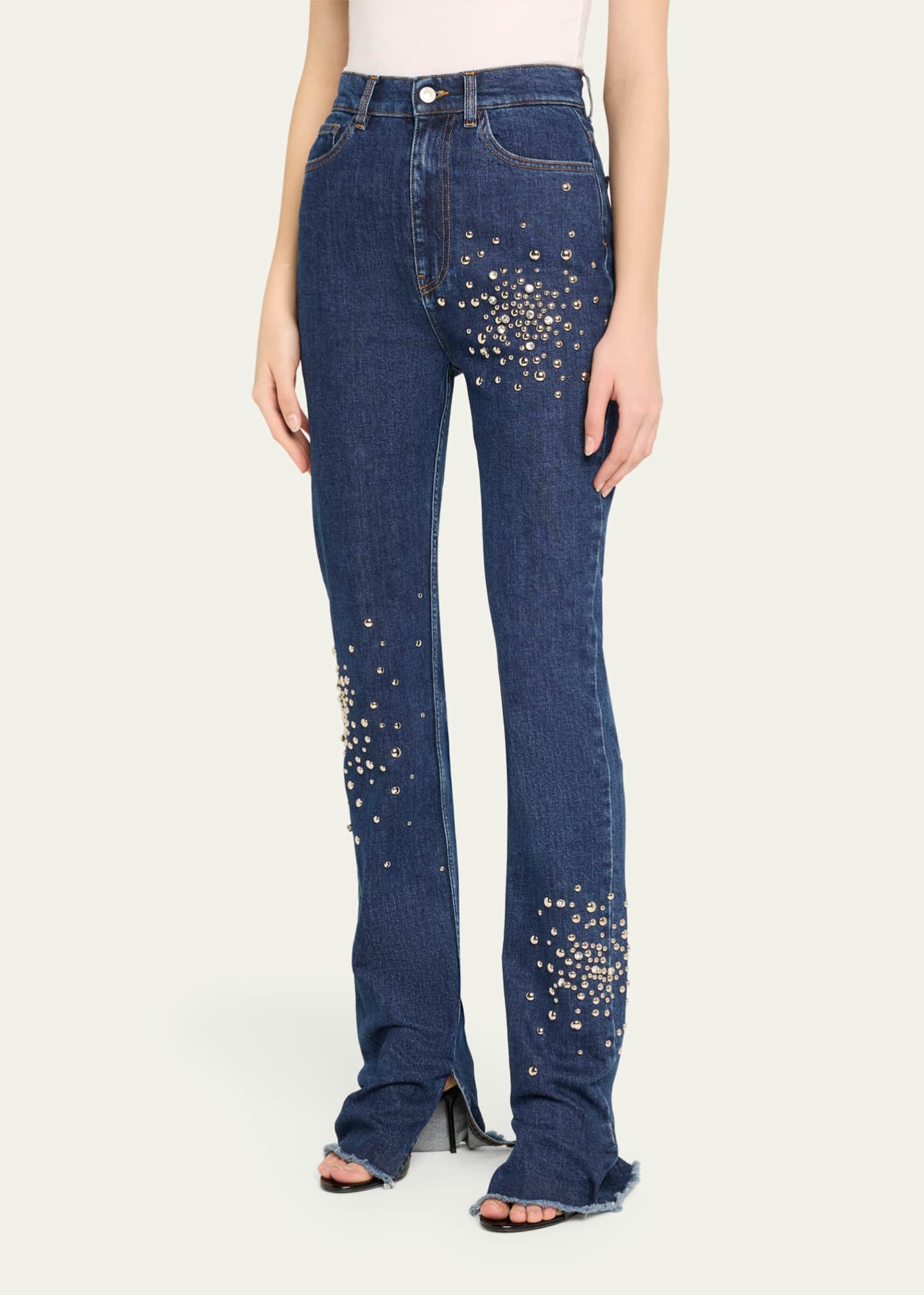 Des Phemmes Embellished Skinny Side-Slit Jeans Image 4 of 5