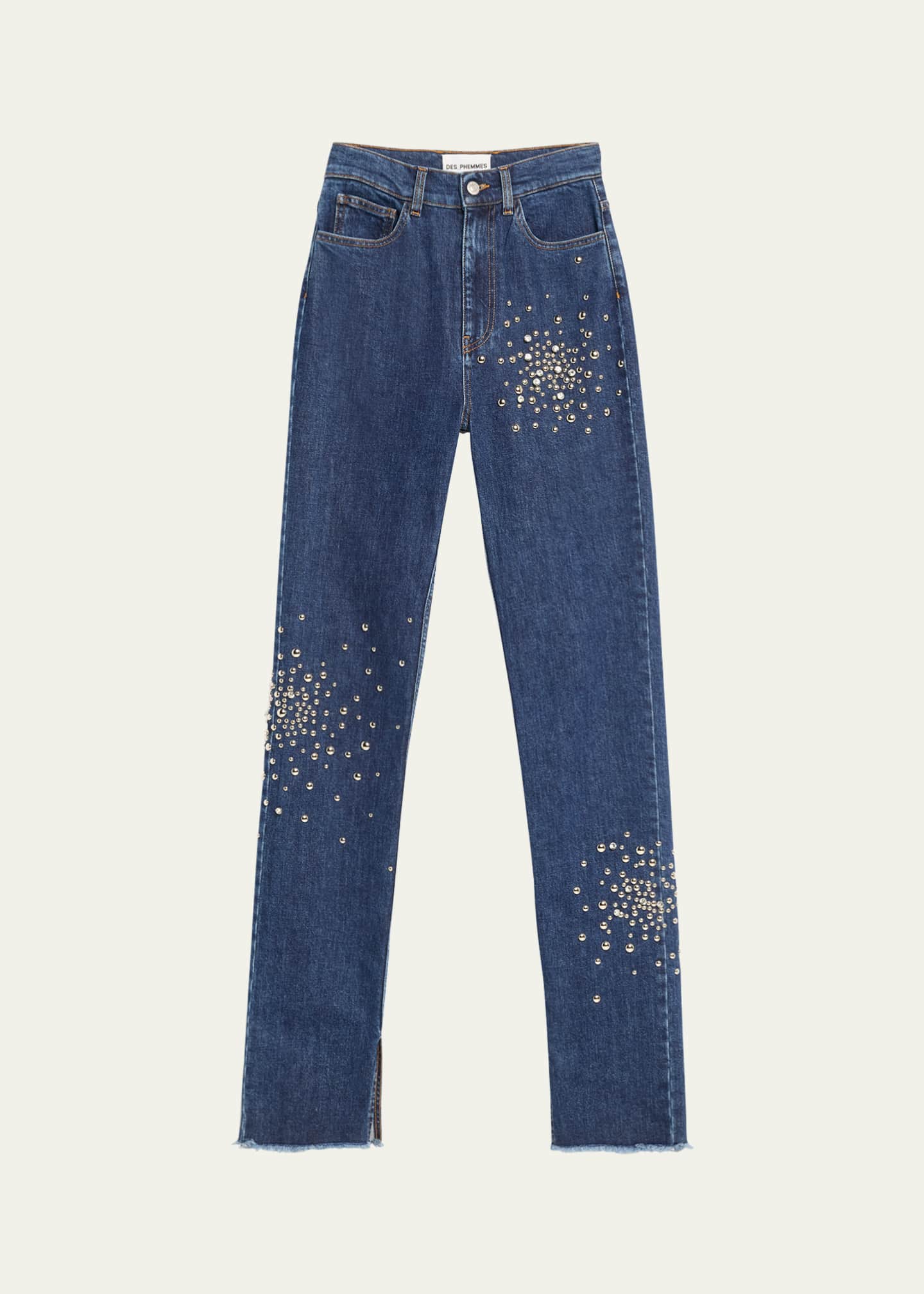 Des Phemmes Embellished Skinny Side-Slit Jeans Image 1 of 5