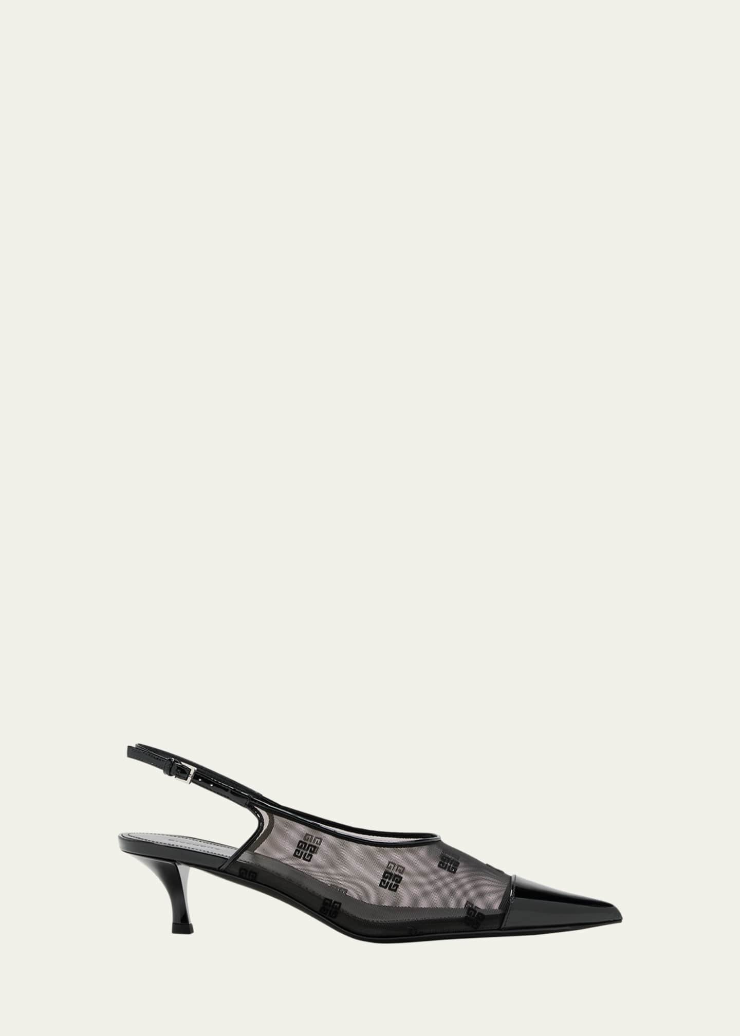 Givenchy 4G Mesh Patent Slingback Pumps Image 1 of 5