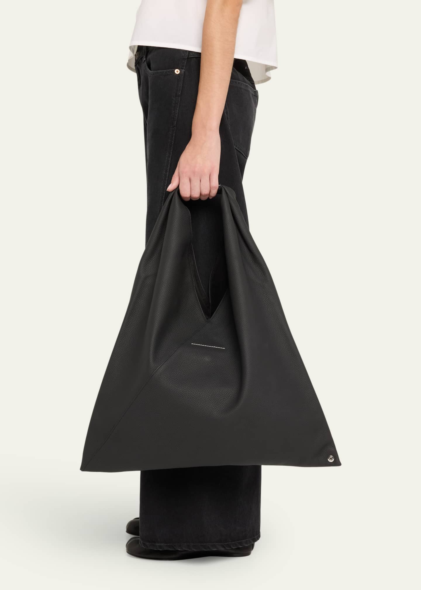 MM6 Maison Margiela Classic Japanese Leather Hobo Bag Image 2 of 6