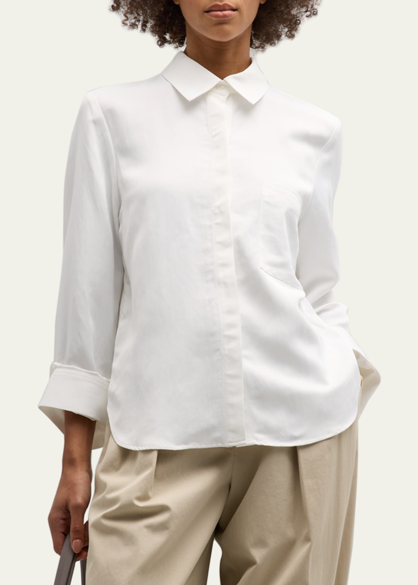 TWP Cotton Button-Front Boyfriend Shirt Image 4 of 5