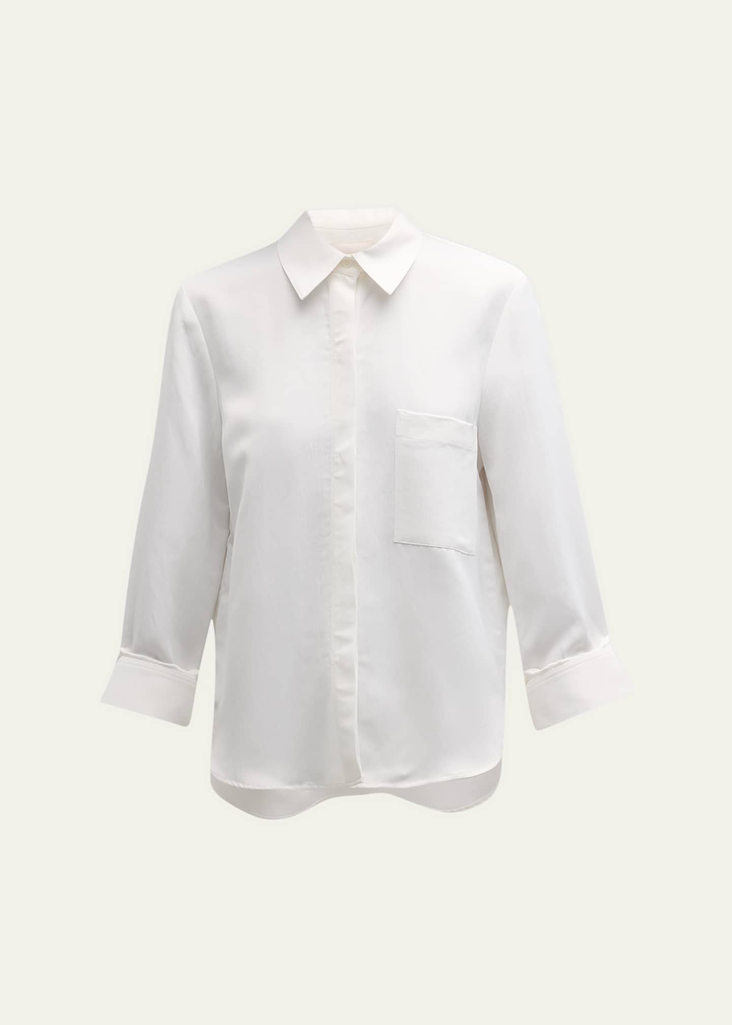 TWP Cotton Button-Front Boyfriend Shirt Image 1 of 5