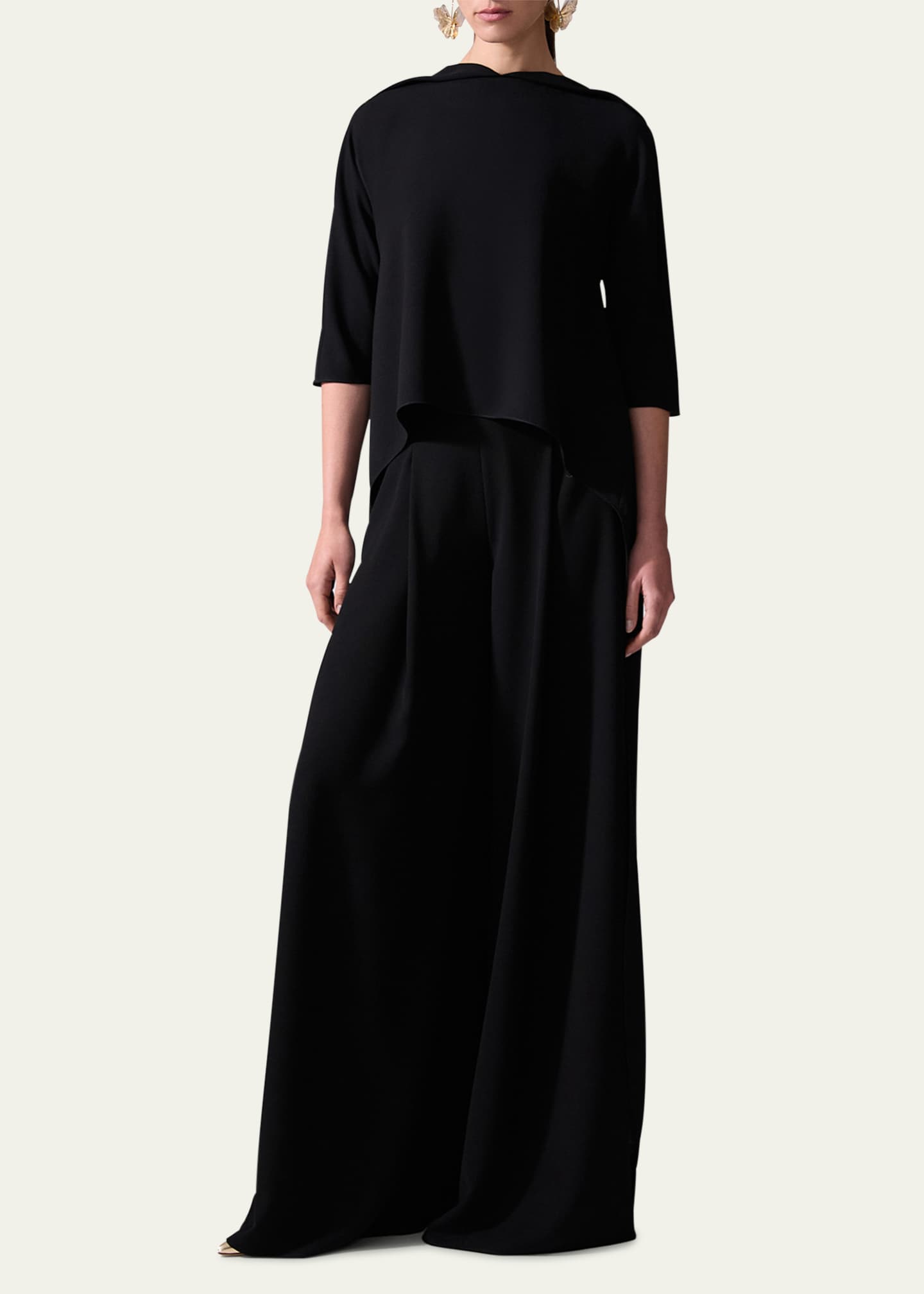 Carolina Herrera High Waist Wide Leg Pleated Pant W/Waistband Image 2 of 3