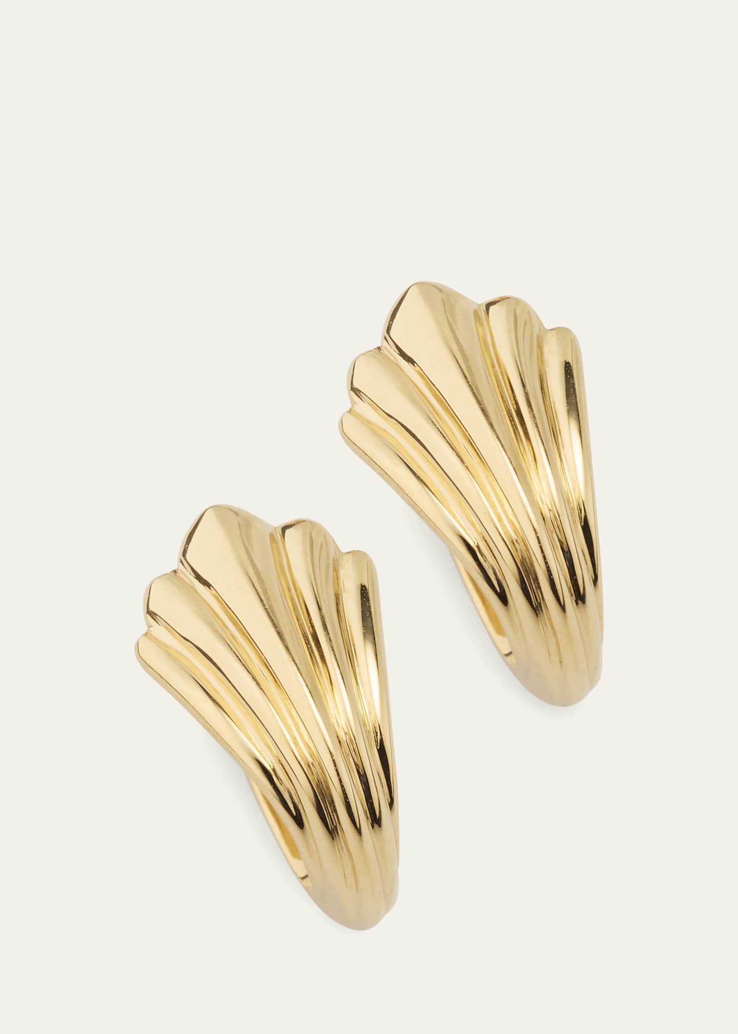 Lizzie Mandler Fine Jewelry 18K Yellow Gold Fluted Huggie Earrings Image 3 of 4