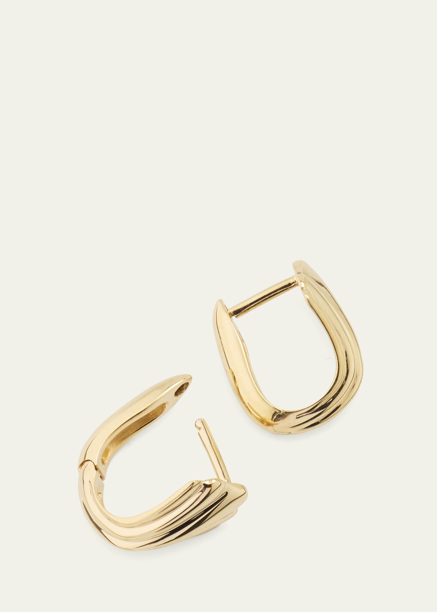 Lizzie Mandler Fine Jewelry 18K Yellow Gold Fluted Huggie Earrings Image 4 of 4
