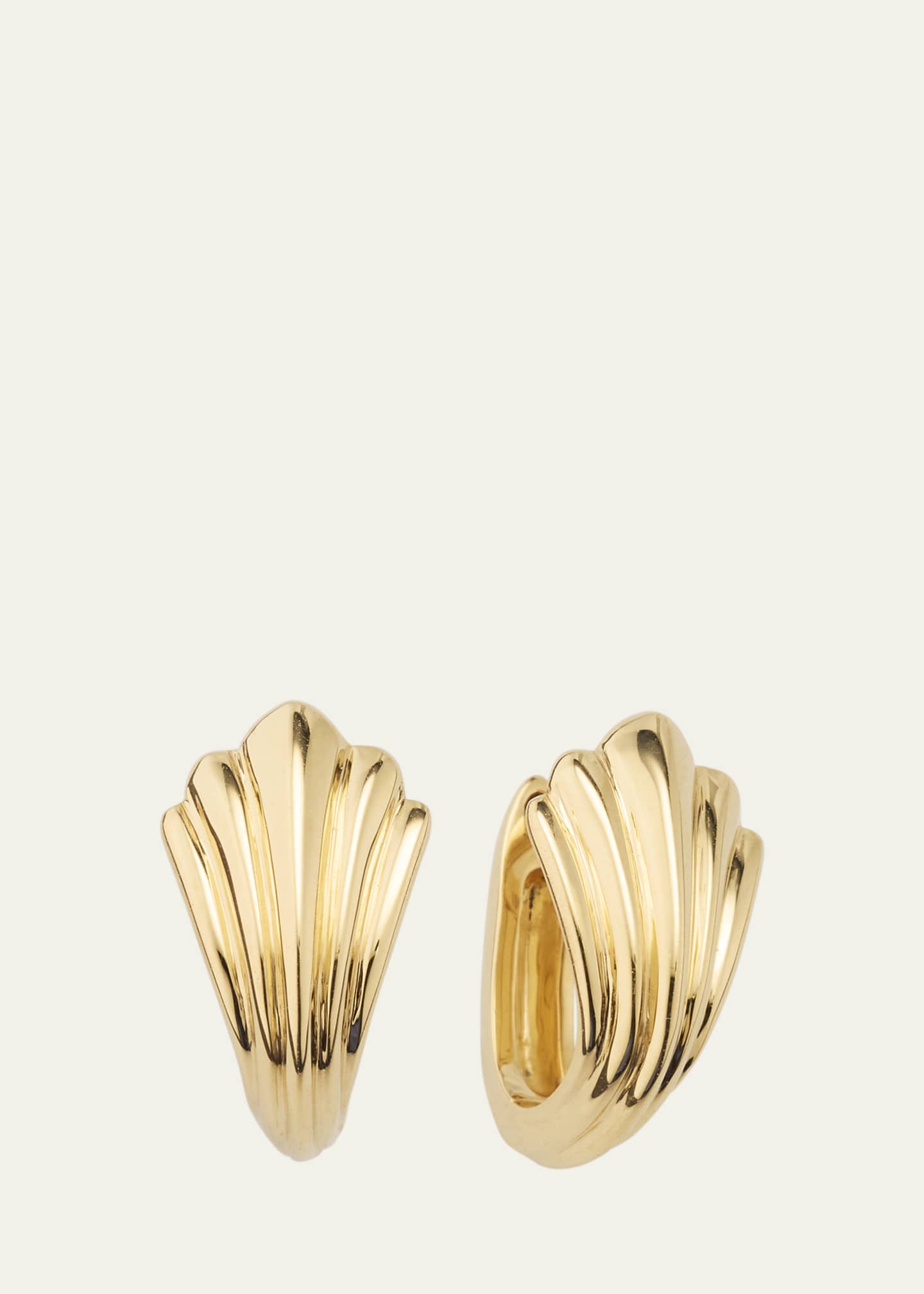 Lizzie Mandler Fine Jewelry 18K Yellow Gold Fluted Huggie Earrings Image 1 of 4