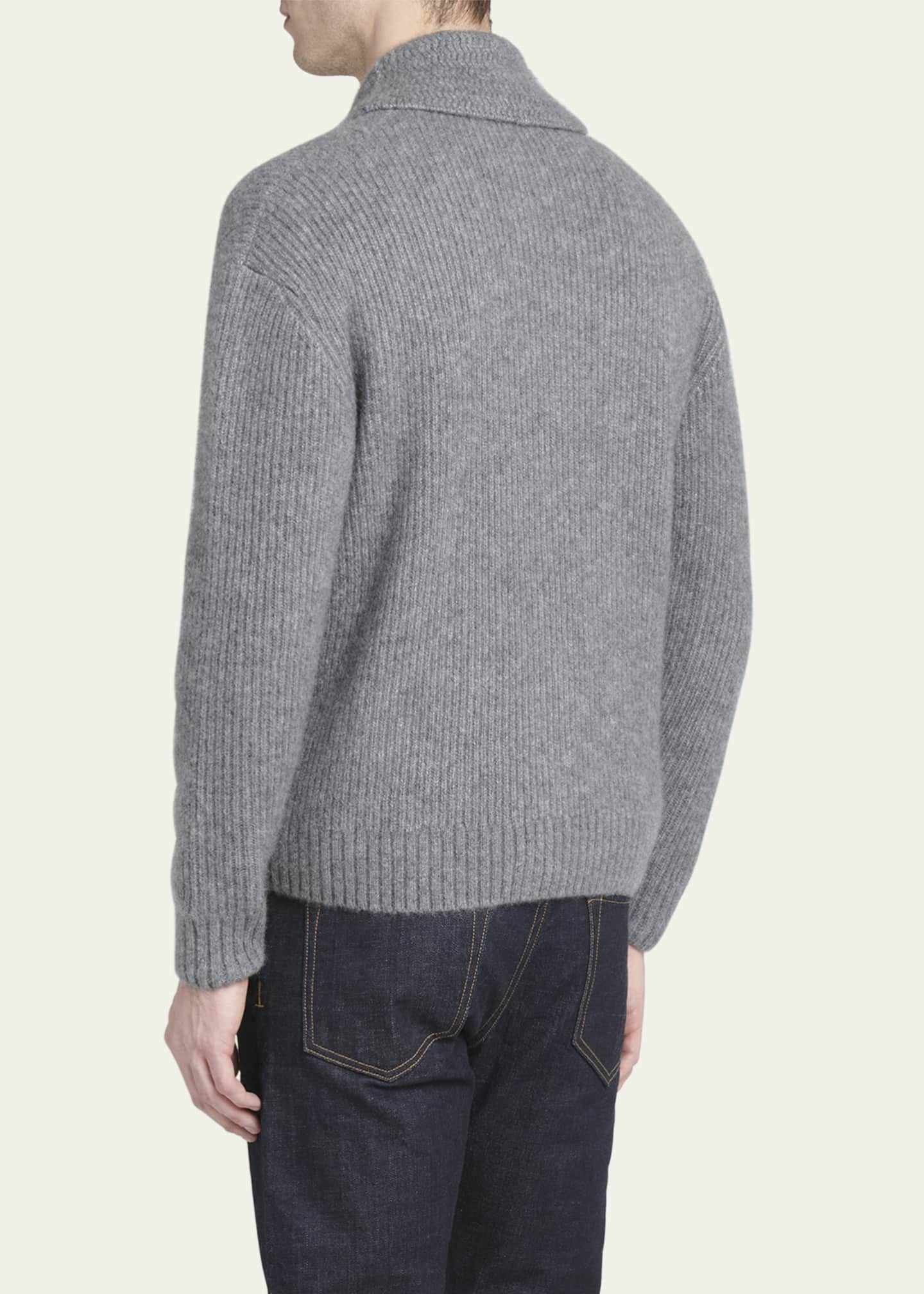 TOM FORD Men's Brushed Cashmere Shawl Cardigan Image 3 of 5