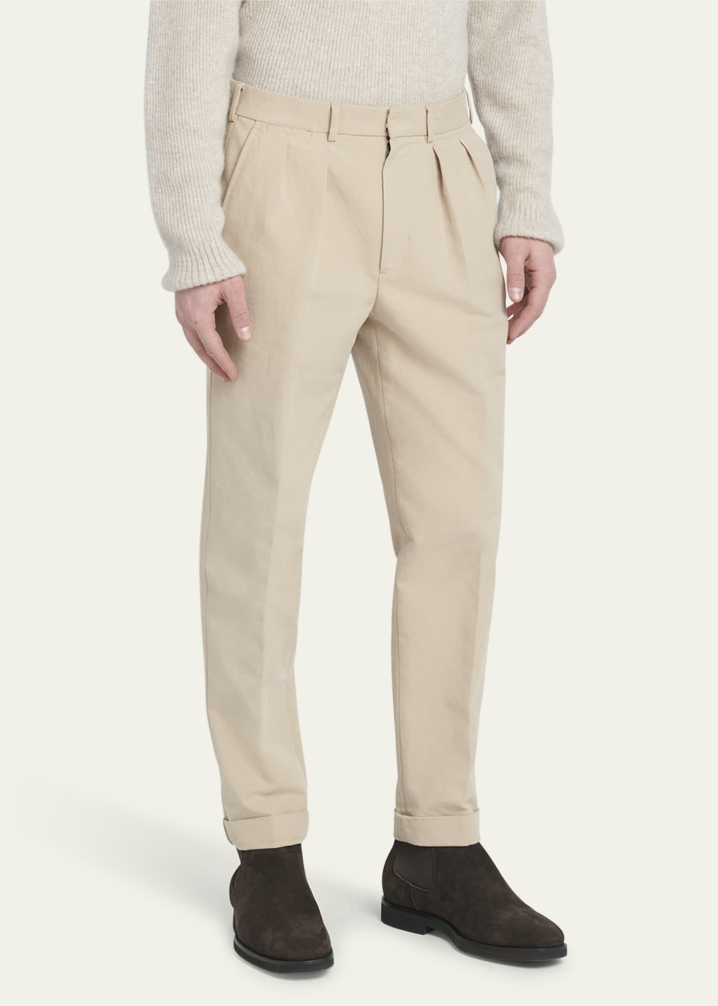 TOM FORD Men's Double Cotton Satin Semi Sartorial Pants - Bergdorf Goodman