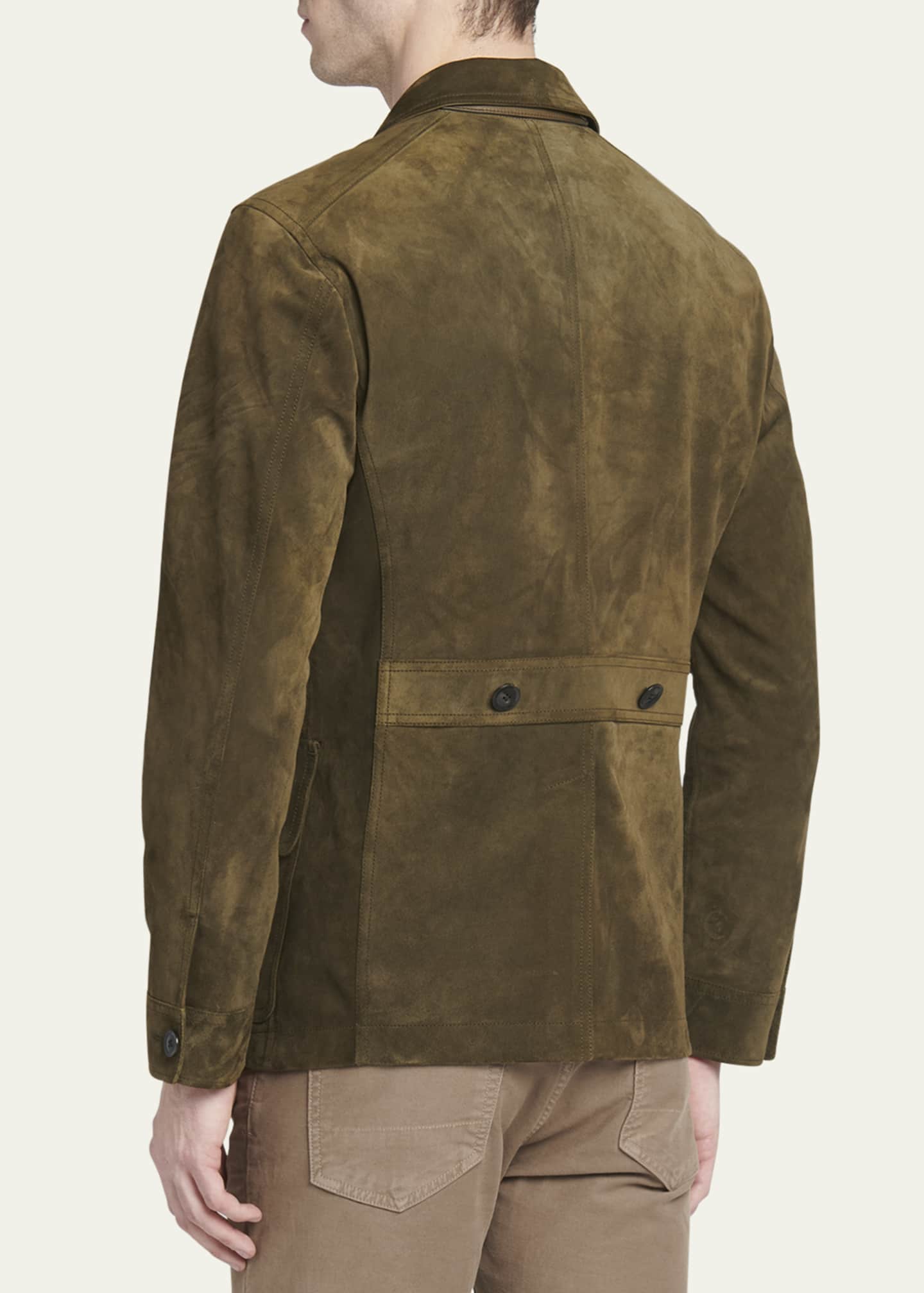TOM FORD Men's Cashmere-Suede Sartorial Military Jacket Image 3 of 5