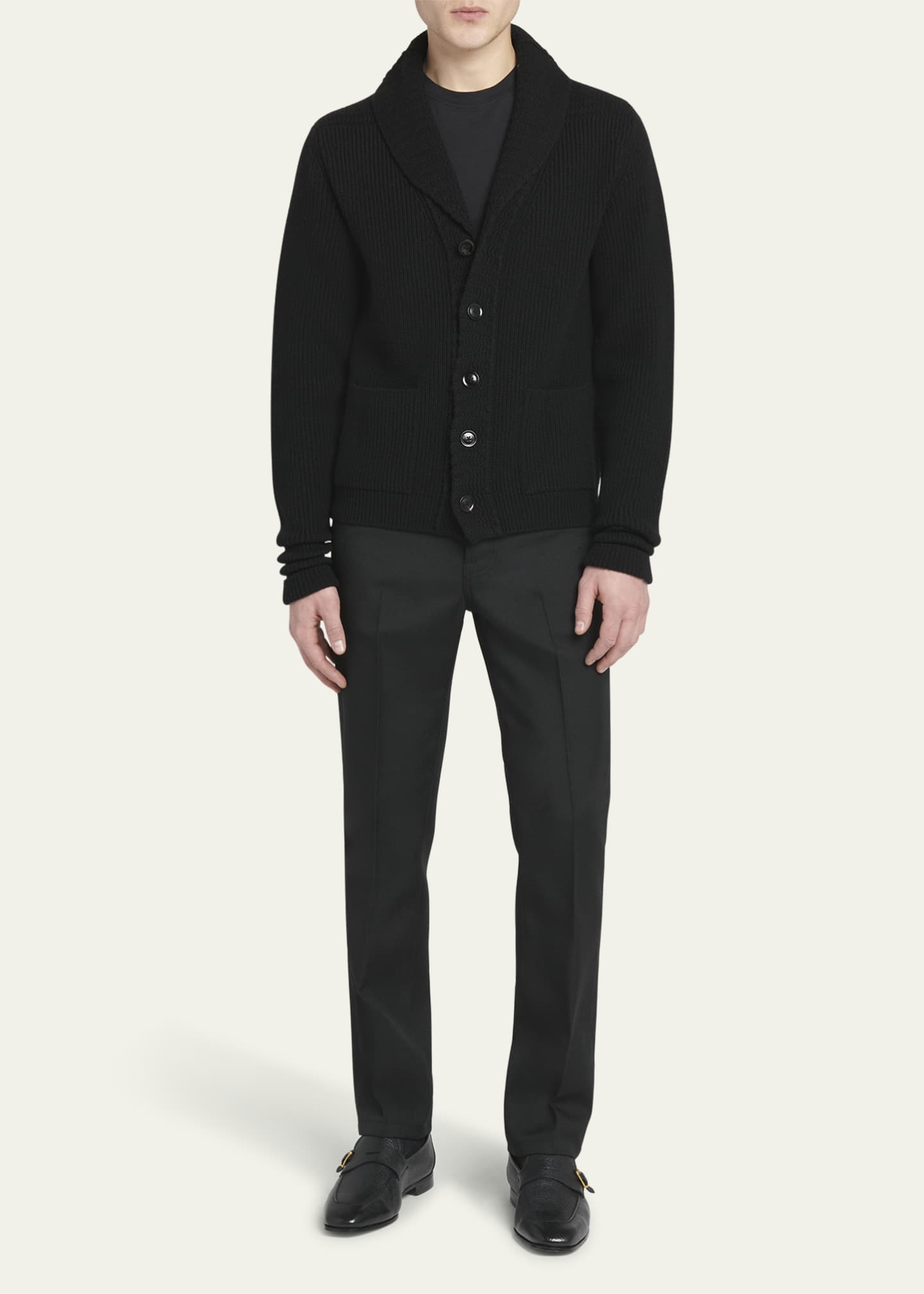 TOM FORD Men's Wool Knit Cardigan Sweater Image 2 of 5