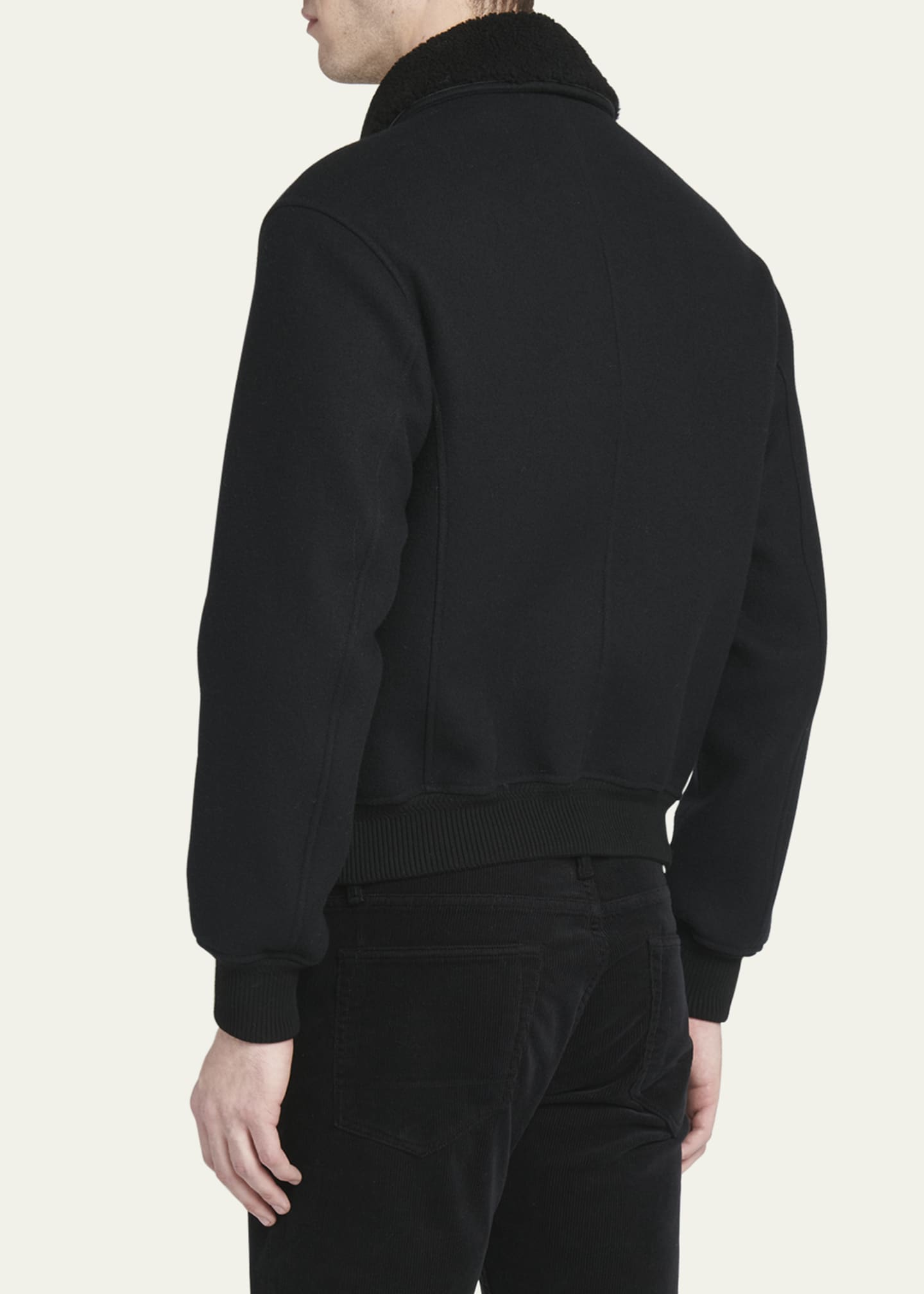 TOM FORD Men's Double-Face Wool Blend Jacket with Removable Shearling Collar Image 3 of 5