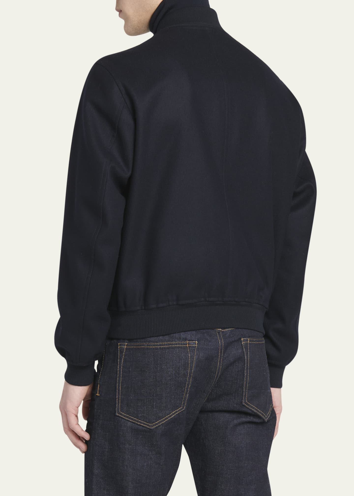 TOM FORD Men's Wool Felted Full-Zip Bomber Jacket Image 3 of 5