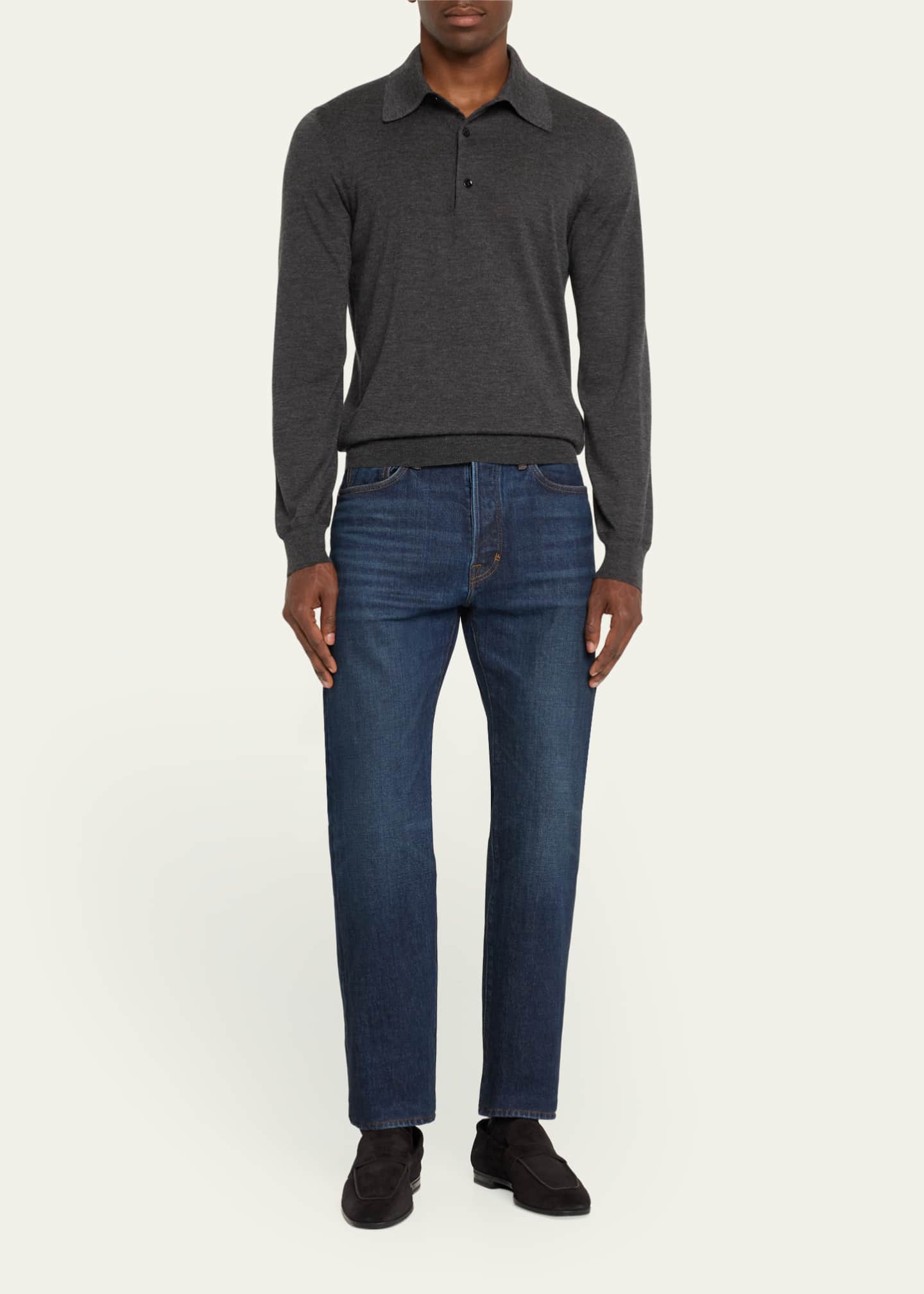 TOM FORD Men's Rinsed Selvedge Standard Fit Jeans Image 2 of 5