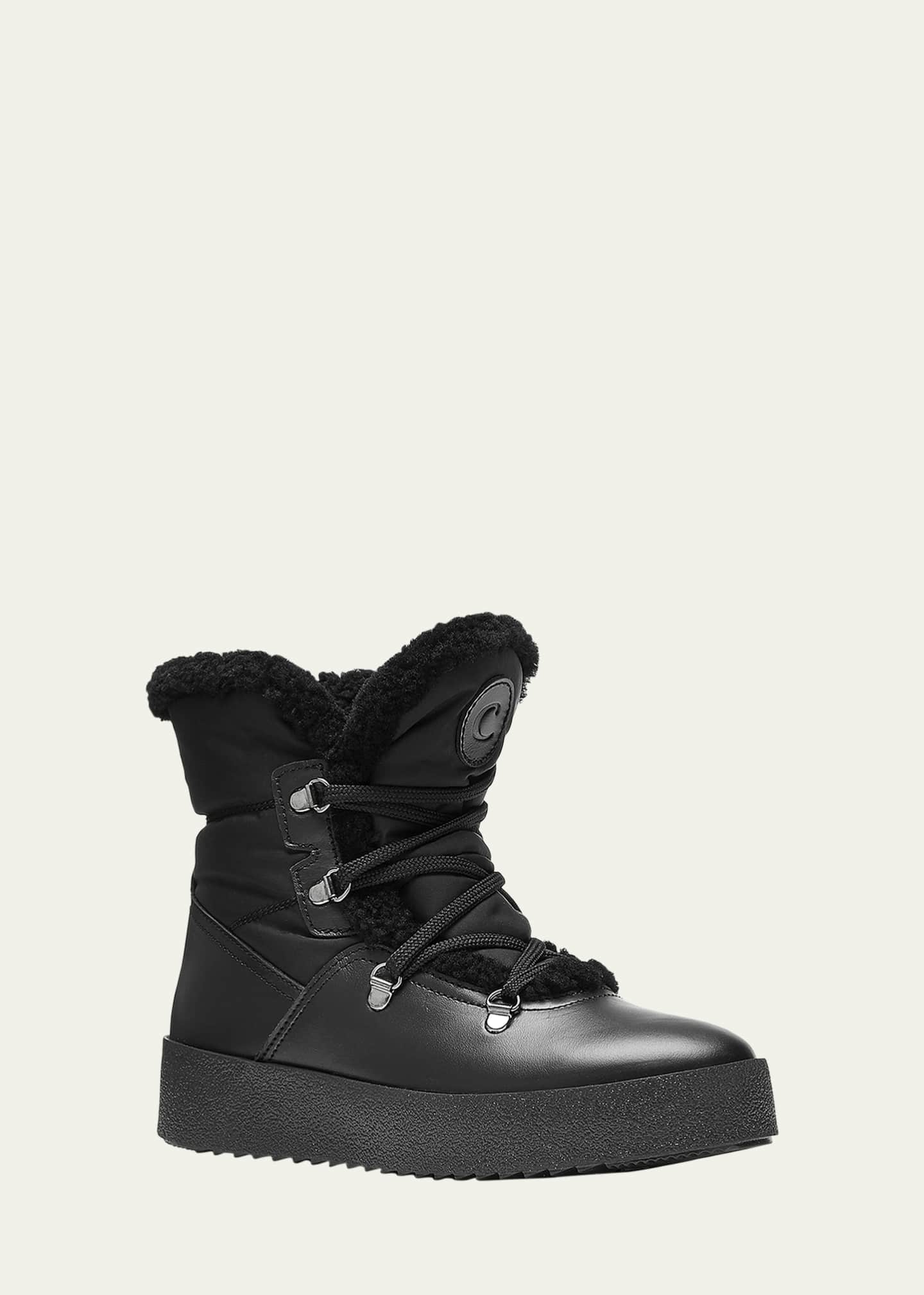 Polar heren kort nylon mesh met overlay duck waterdichte zool veter winters snowboots - bruin - UK8 / EU42 - YC0440