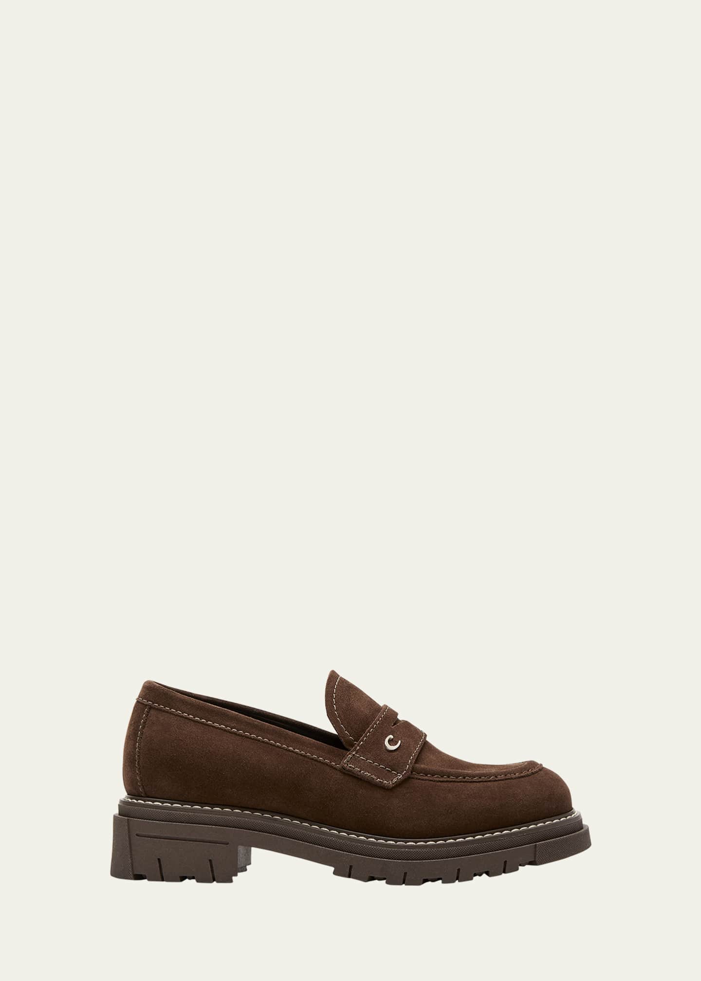 La Canadienne Dillon Suede Penny Loafers Image 1 of 2