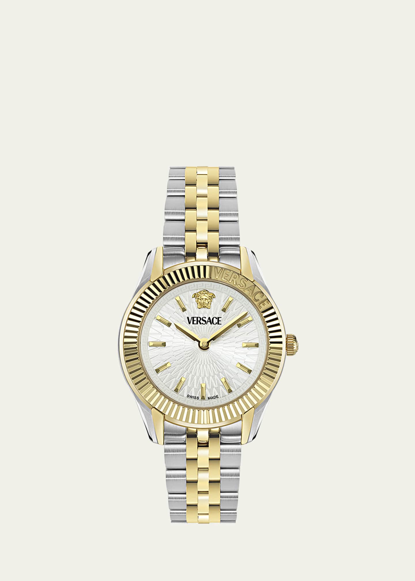 Versace 30mm Greca Time Watch with Bracelet Strap, Two Tone Image 1 of 5