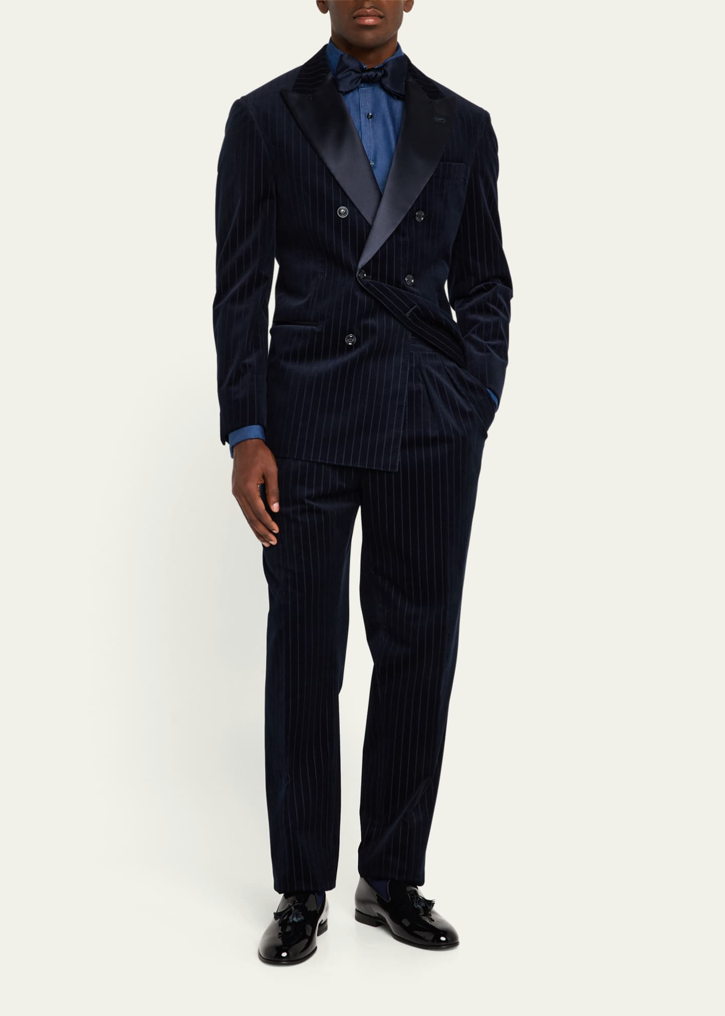 Brunello Cucinelli Men's Stamped Corduroy Tuxedo Image 2 of 8