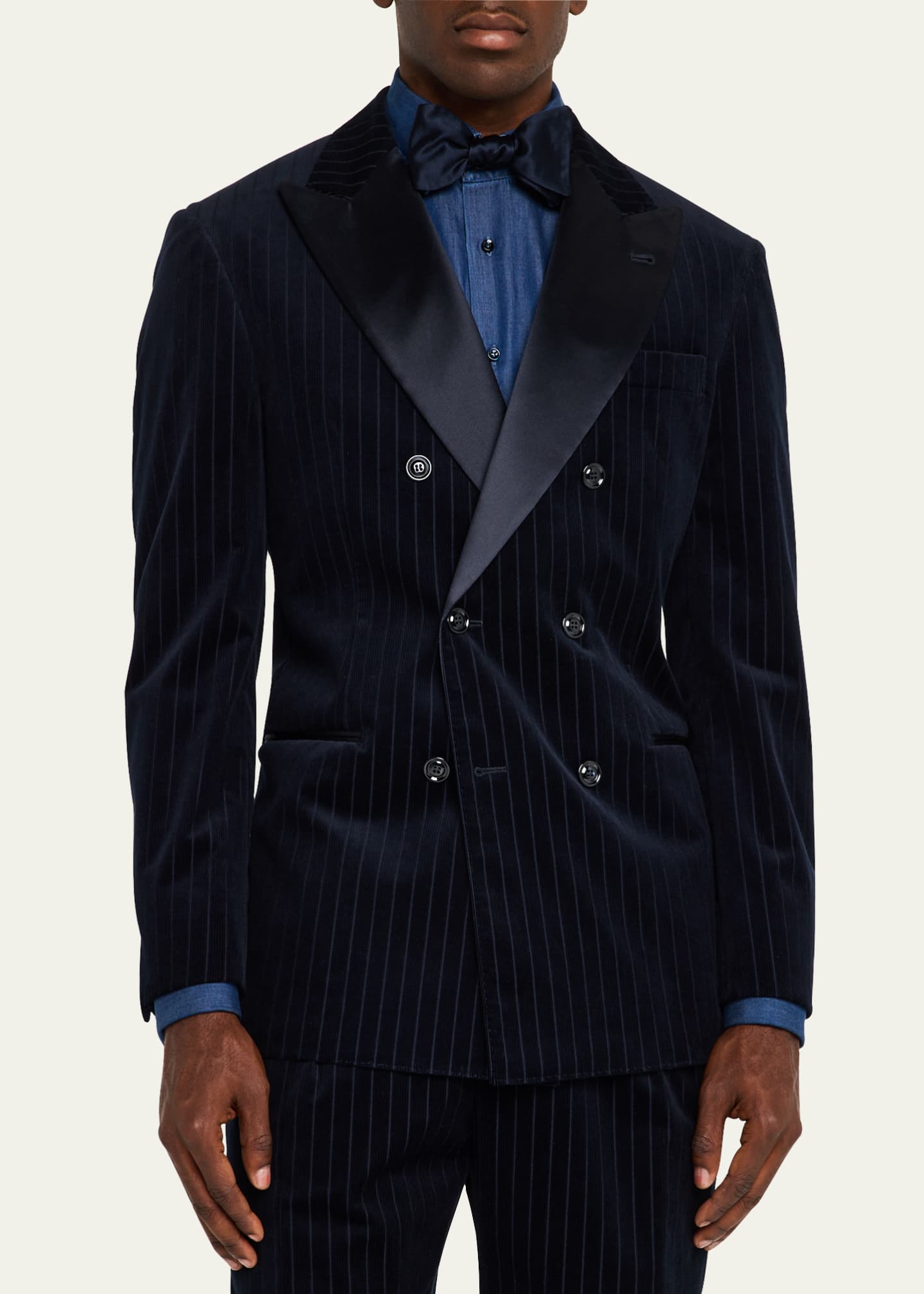 Brunello Cucinelli Men's Stamped Corduroy Tuxedo Image 4 of 8