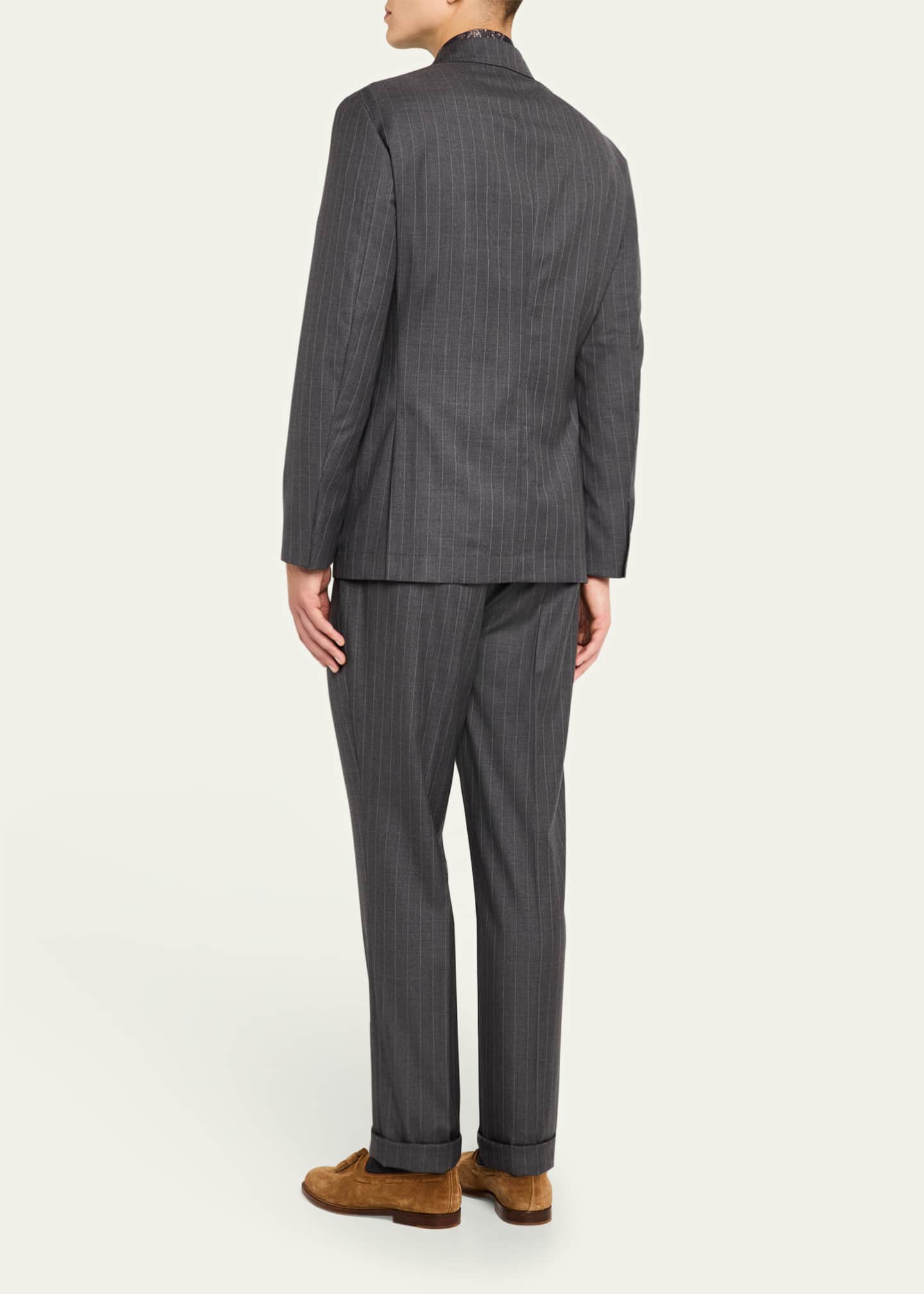 Brunello Cucinelli Men's 150s Wool Pinstripe Suit Image 3 of 8