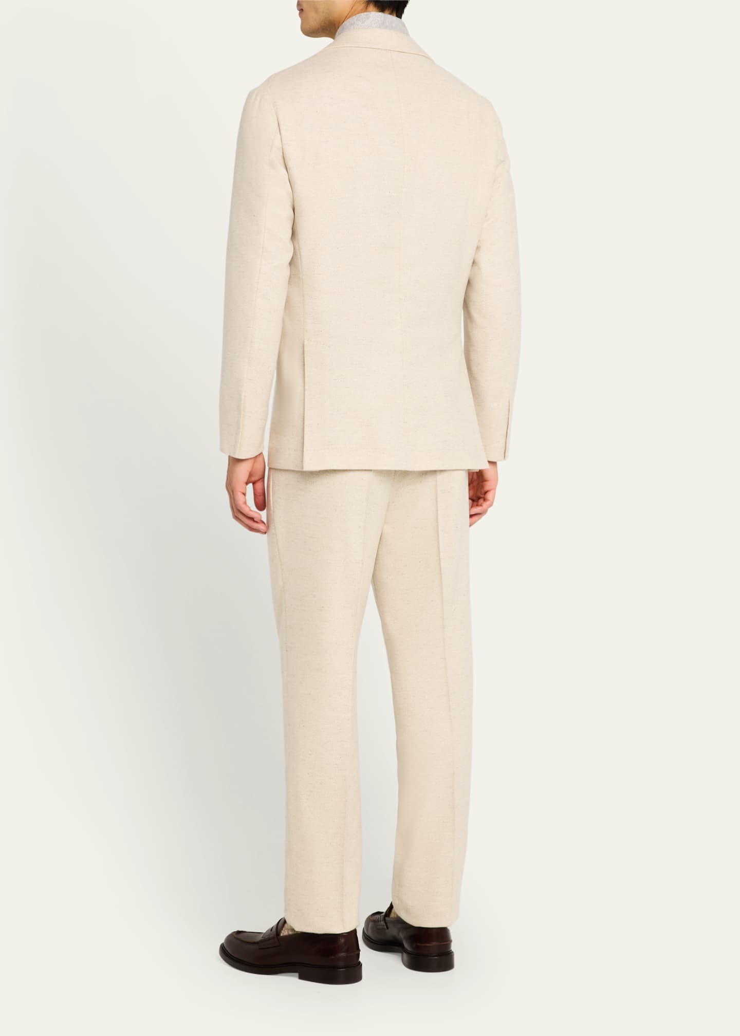 Brunello Cucinelli Men's Wool-Cashmere Herringbone Suit Image 3 of 8