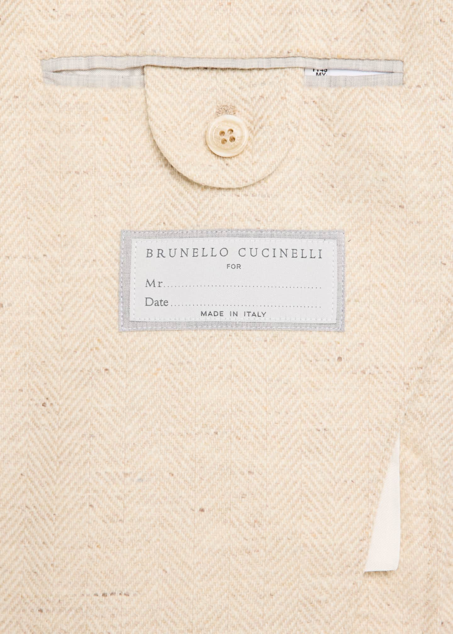 Brunello Cucinelli Men's Wool-Cashmere Herringbone Suit Image 7 of 8